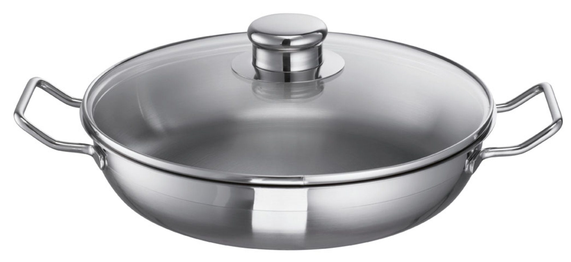 SCHULTE-UFER Schmorpfanne Profi-Line i, Edelstahl (Set, 1 x Pfanne, 1 x Deckel), Ø 28 cm