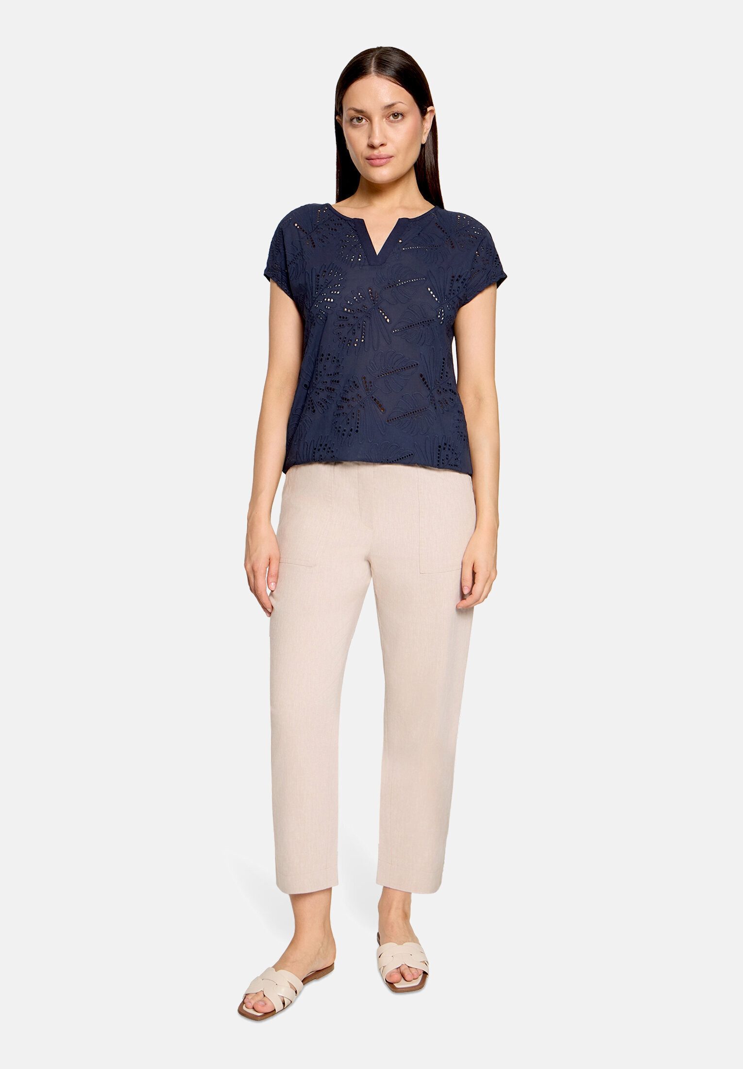 Betty&Co Kurzarmshirt Damen mit V-Ausschnitt (1-tlg)
