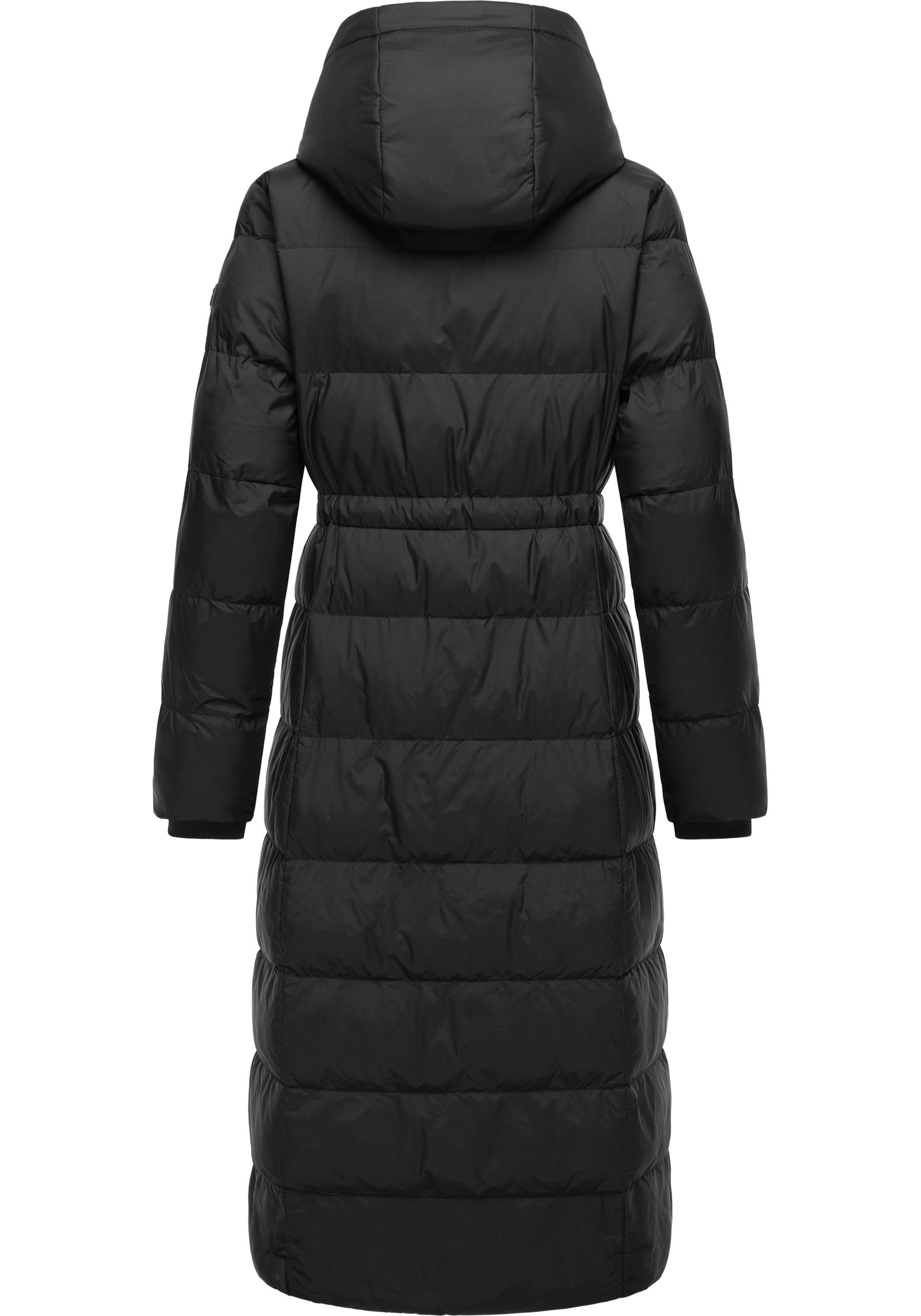 Ragwear Steppmantel Niara Long Gesteppter langer Damen Mantel mit Bindeband
