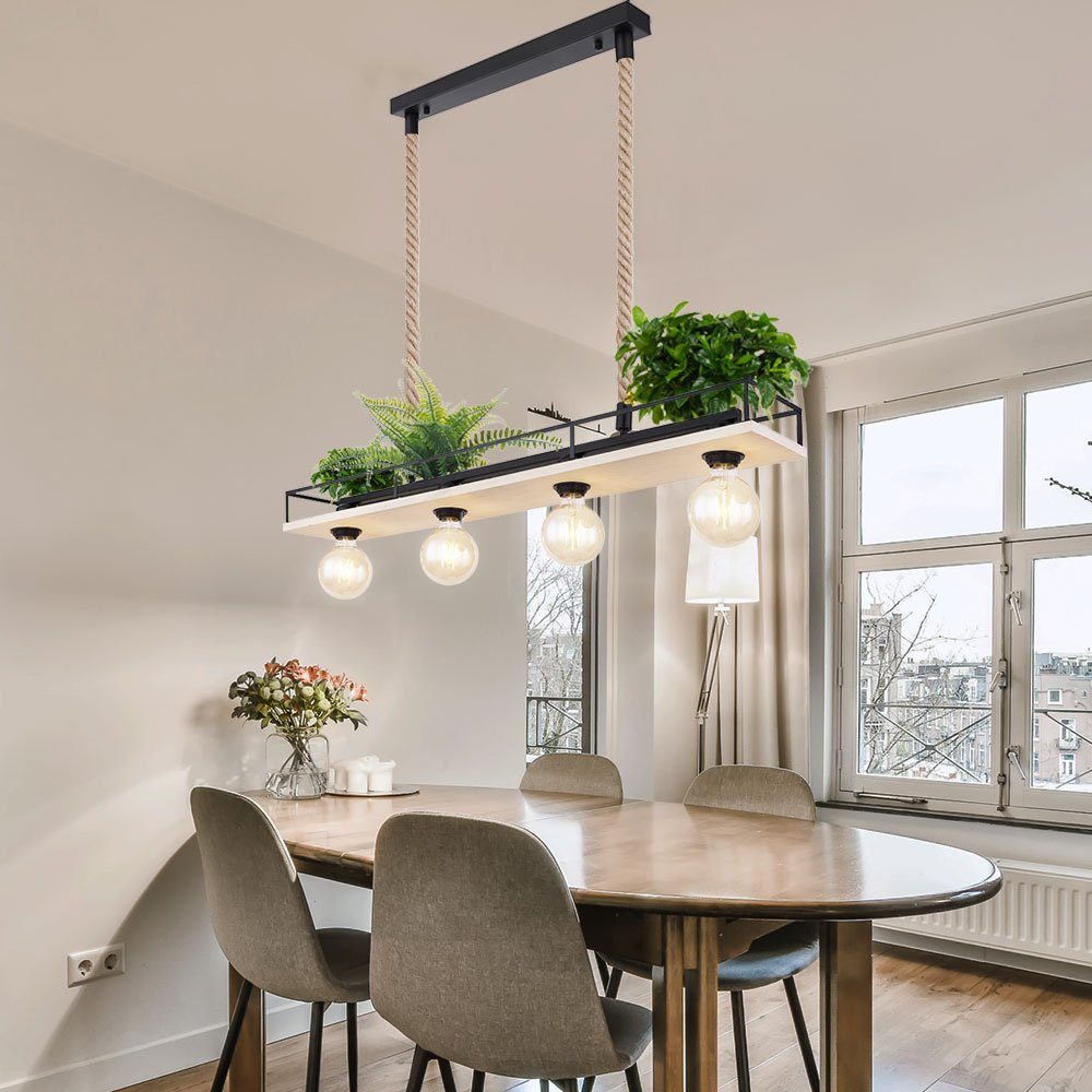GLOBO LIGHTING Hängeleuchte, Leuchtmittel nicht inklusive, Hängelampe Holzleuchte Deckenleuchte Wohnzimmer