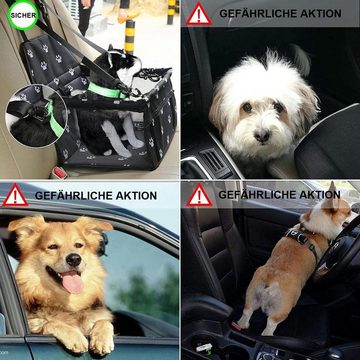 yozhiqu Hunde-Autositz Zusammenklappbarer, atmungsaktiver, wasserdichter Haustier-Autositz, mit Sicherheitsgurt und Aufbewahrungstasche für Hunde auf Reisen