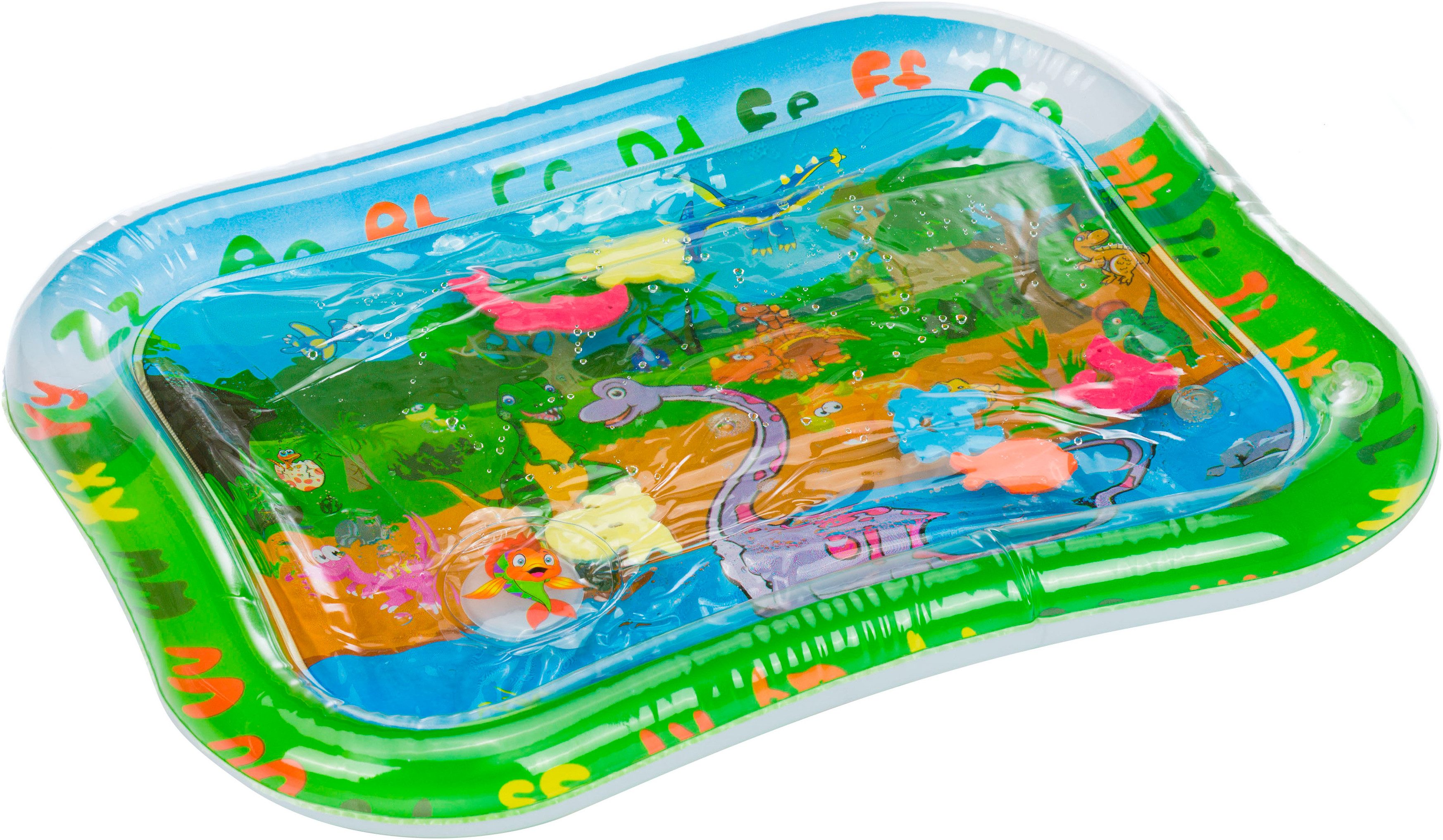 Fillikid Spielmatte Wasserspielmatte Dino mit Quietsch Knopf, mit Wasser befüllbare Liegefläche