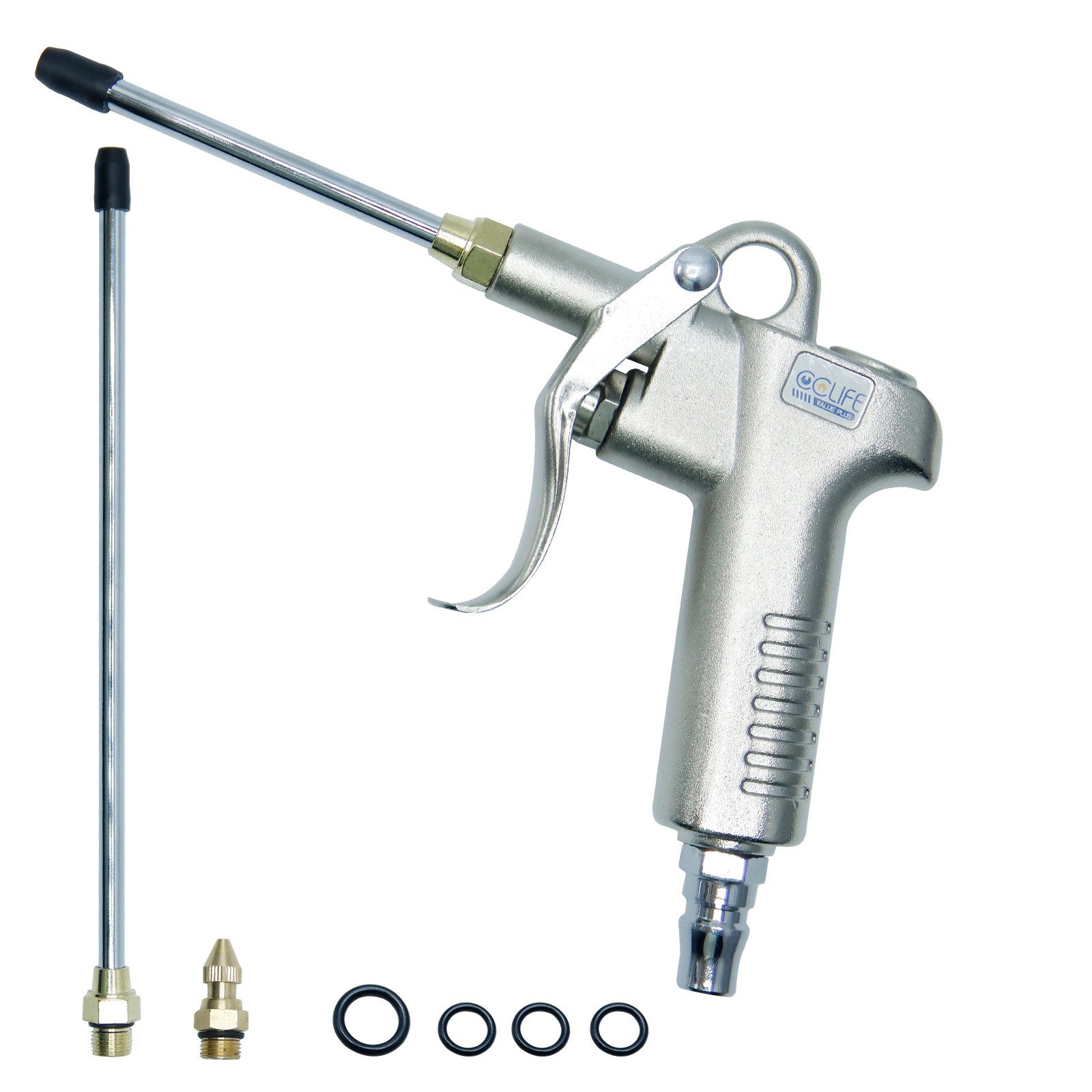 CCLIFE Blaspistole 3 Düsen Druckluftpistole Luftblaspistole 1/4" Druckluft-Ausblaspistole, Set, 3-tlg.
