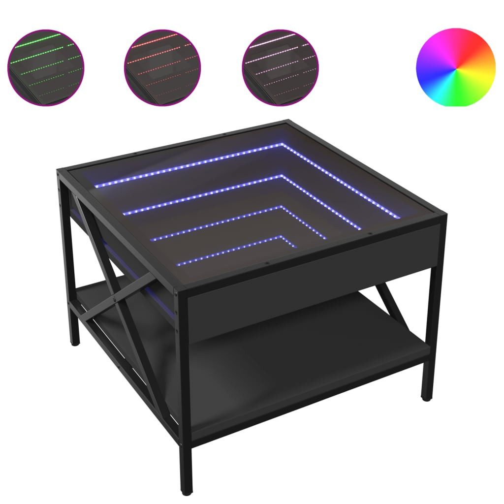 vidaXL Couchtisch Couchtisch mit Infinity-LED Schwarz günstig online kaufen