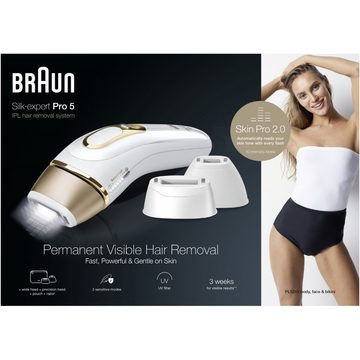 Braun IPL-Haarentferner Silk-expert Pro 5 PL5242 - IPL-Haarentferner - weiß/gold