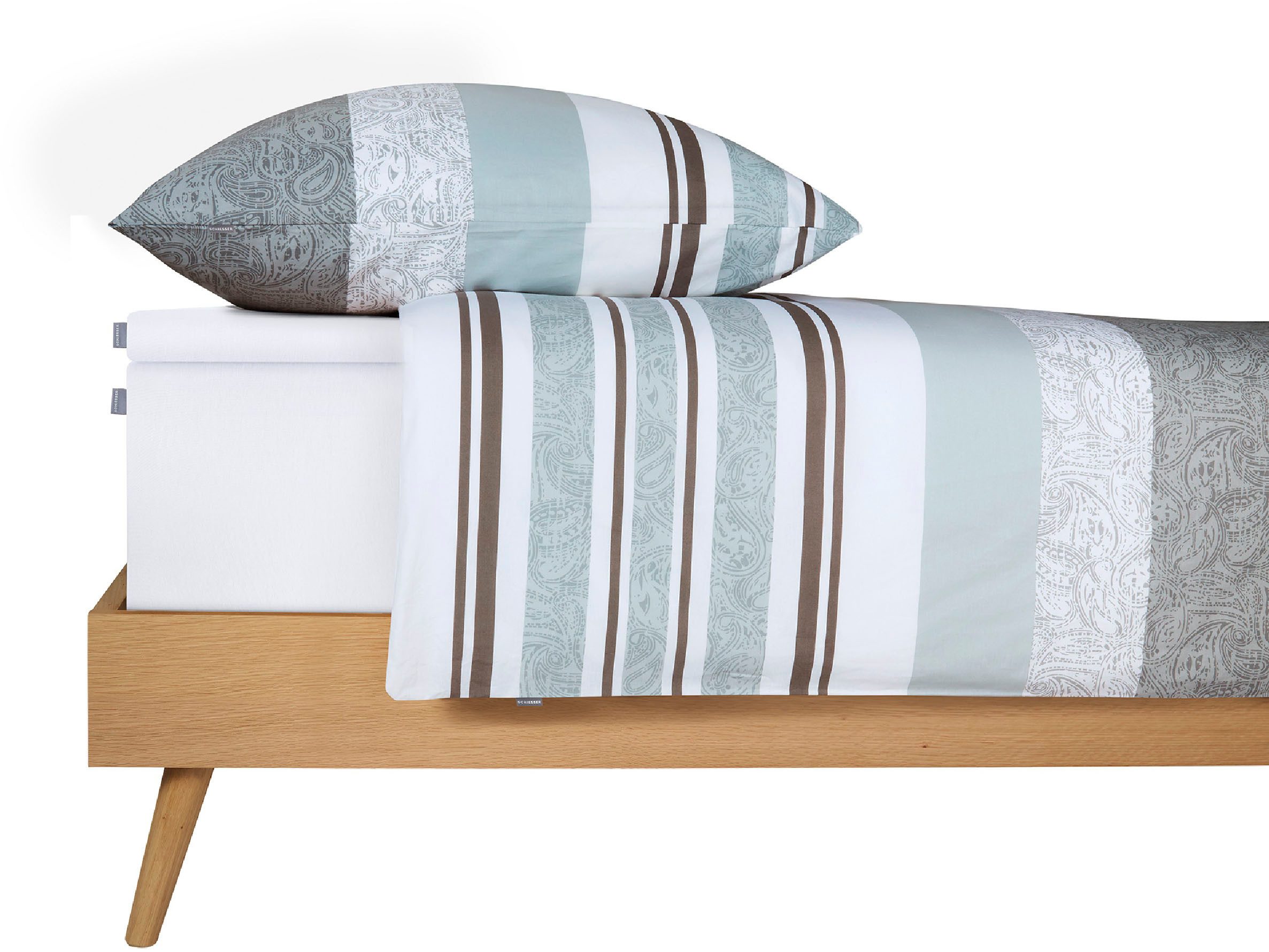 Schiesser Spannbettlaken Flexi für Topper aus 95% Baumwolle und 5% Elasthan in Premium-Qualität, Jersey-Elasthan, Gummizug: rundum, (1 Stück), für Matratzen bis zu 10 cm Höhe, MADE IN GREEN by OEKO-TEX®