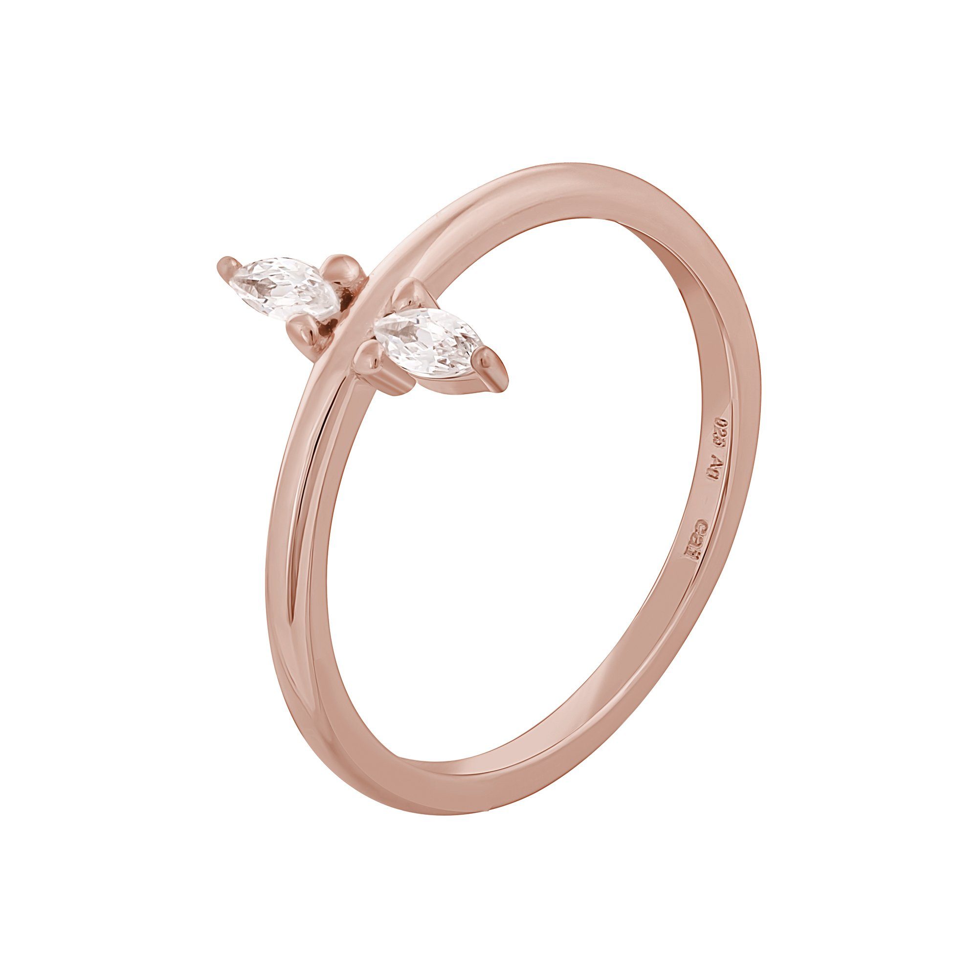 rosévergoldet 925 Zirkonia CAÏ Silber Fingerring roségold mit