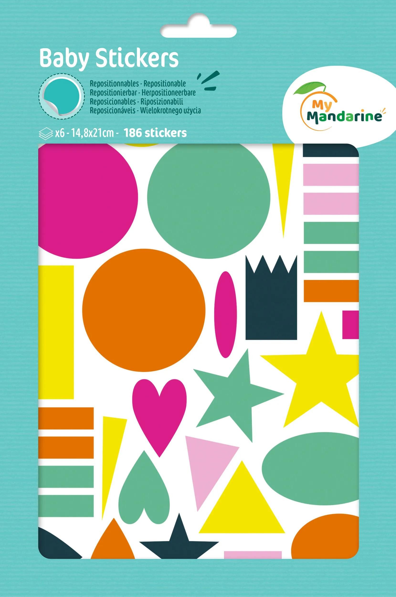 maildor Sticker 10x Baby, 6 Stickerbogen 14,8x21cm, Riesige Formen - Mehrfarbig AE168C, Sticker A5
