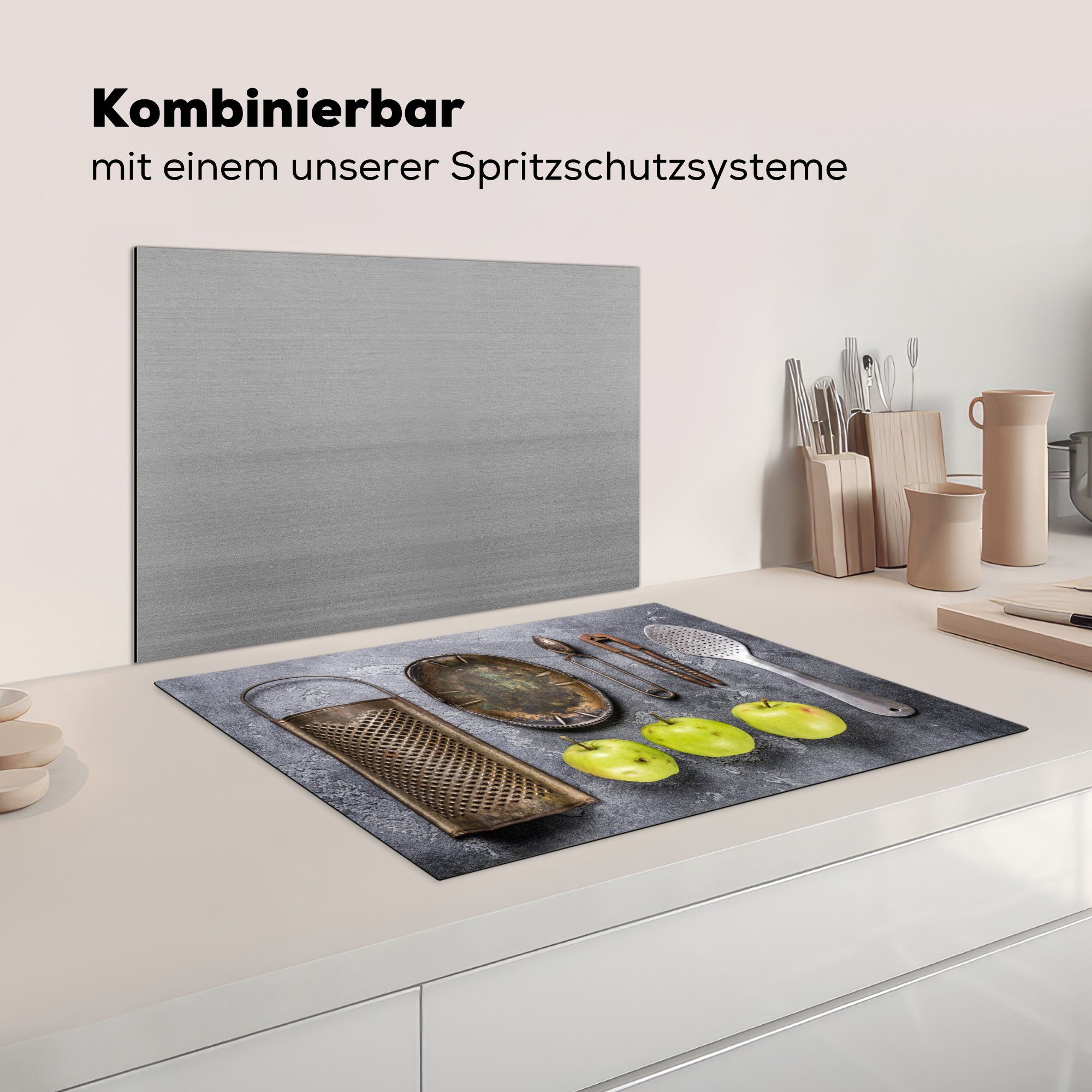 Schutz (1 - MuchoWow tlg), Küche cm, Arbeitsfläche Mobile -, 70x52 für nutzbar, Ceranfeldabdeckung Vinyl, - Kochplatten - Herdblende-/Abdeckplatte Induktionsschutz Küchengeräte