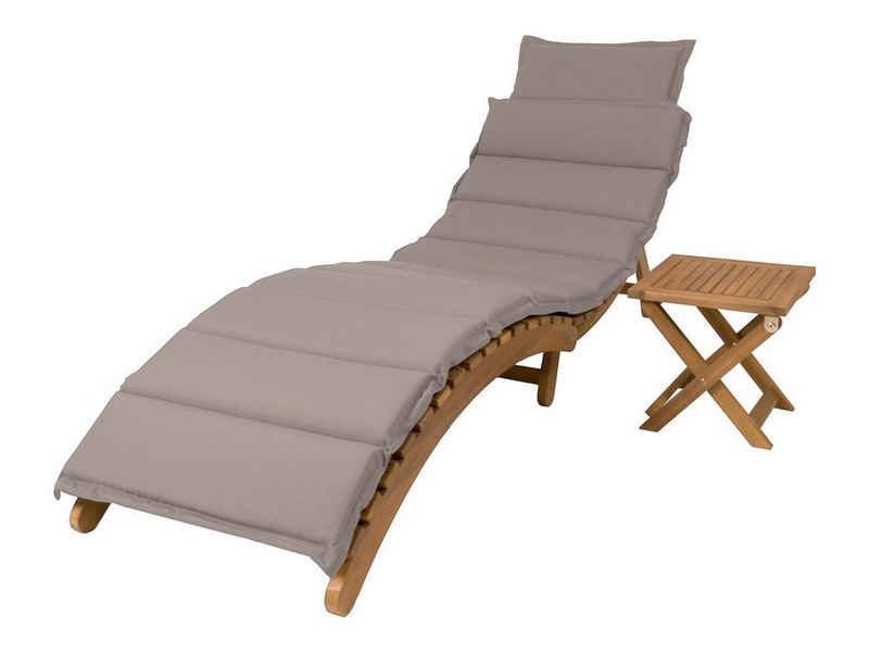 bellavista - Home&Garden® Gartenliege Liegestuhl Sonnenliege Catania II mit Beistelltisch, Set, aus 100% FSC® zertifiziertem Akazienholz