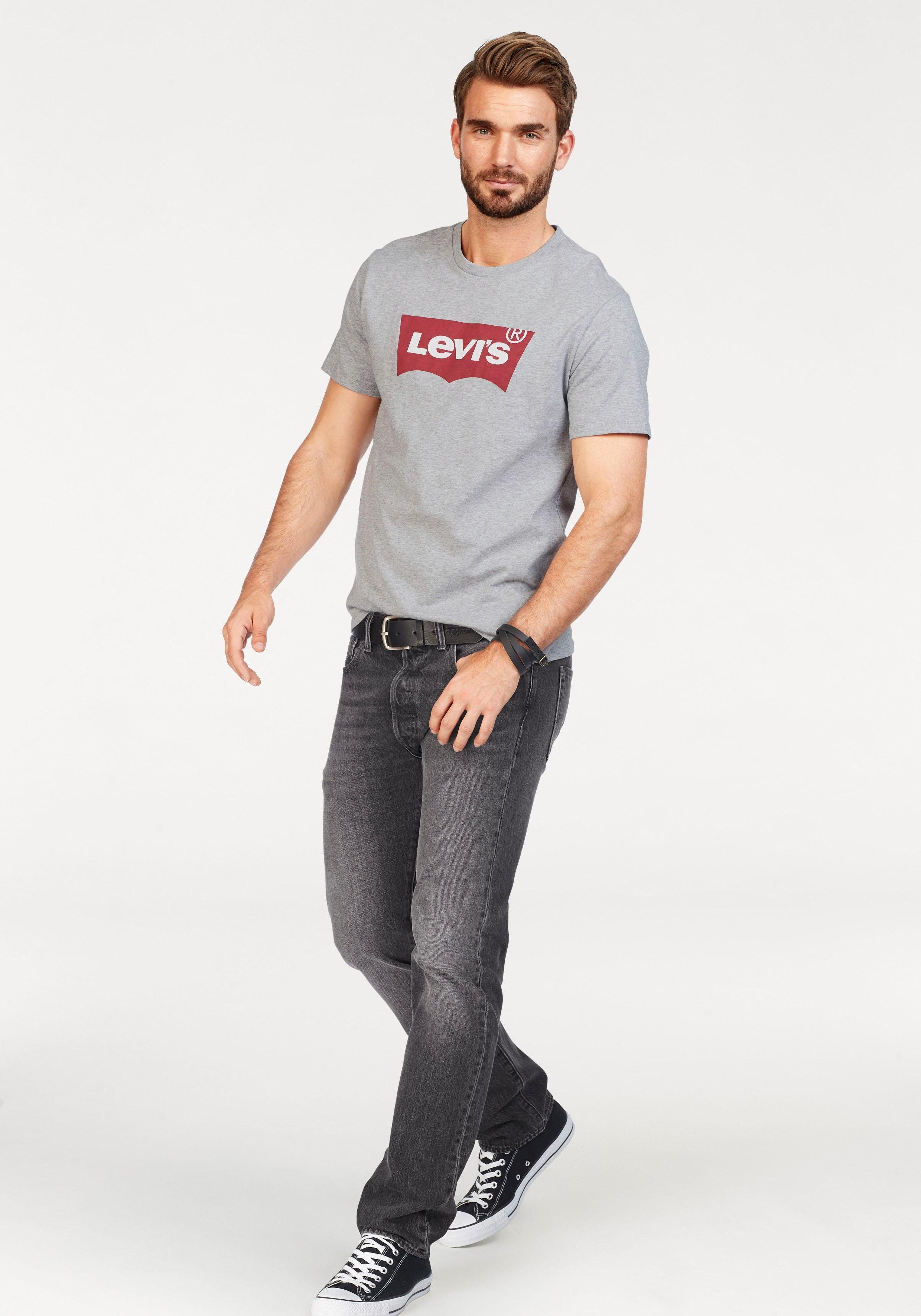 Batwing Levi's® Tee T-Shirt Logo Logo-Front-Print mit mid grey