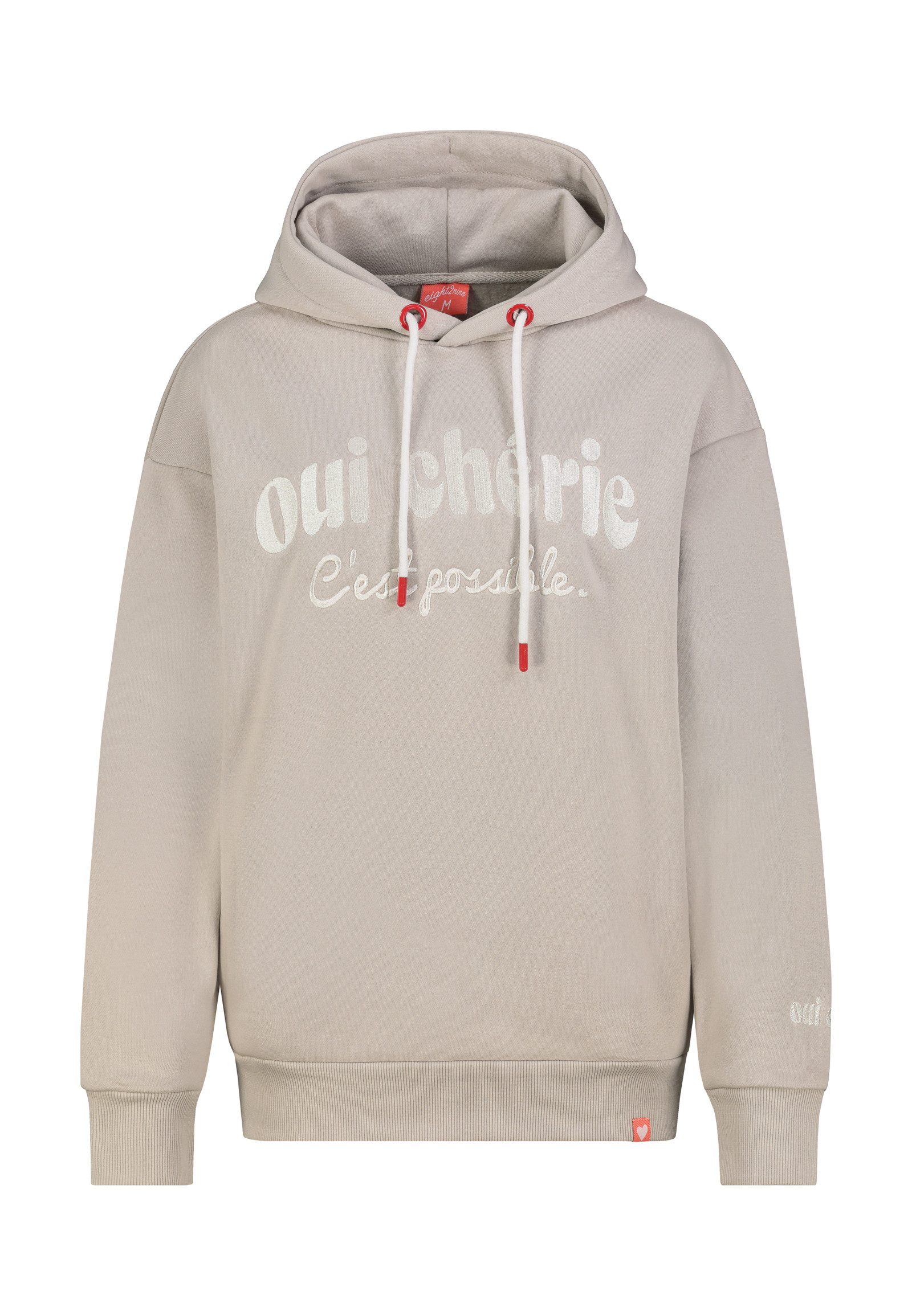 Eight2Nine Kapuzenpullover Damen Kapuzenpullover Hoodie mit Bestickung Sweater, Kapuzensweatshirt mit Kapuze