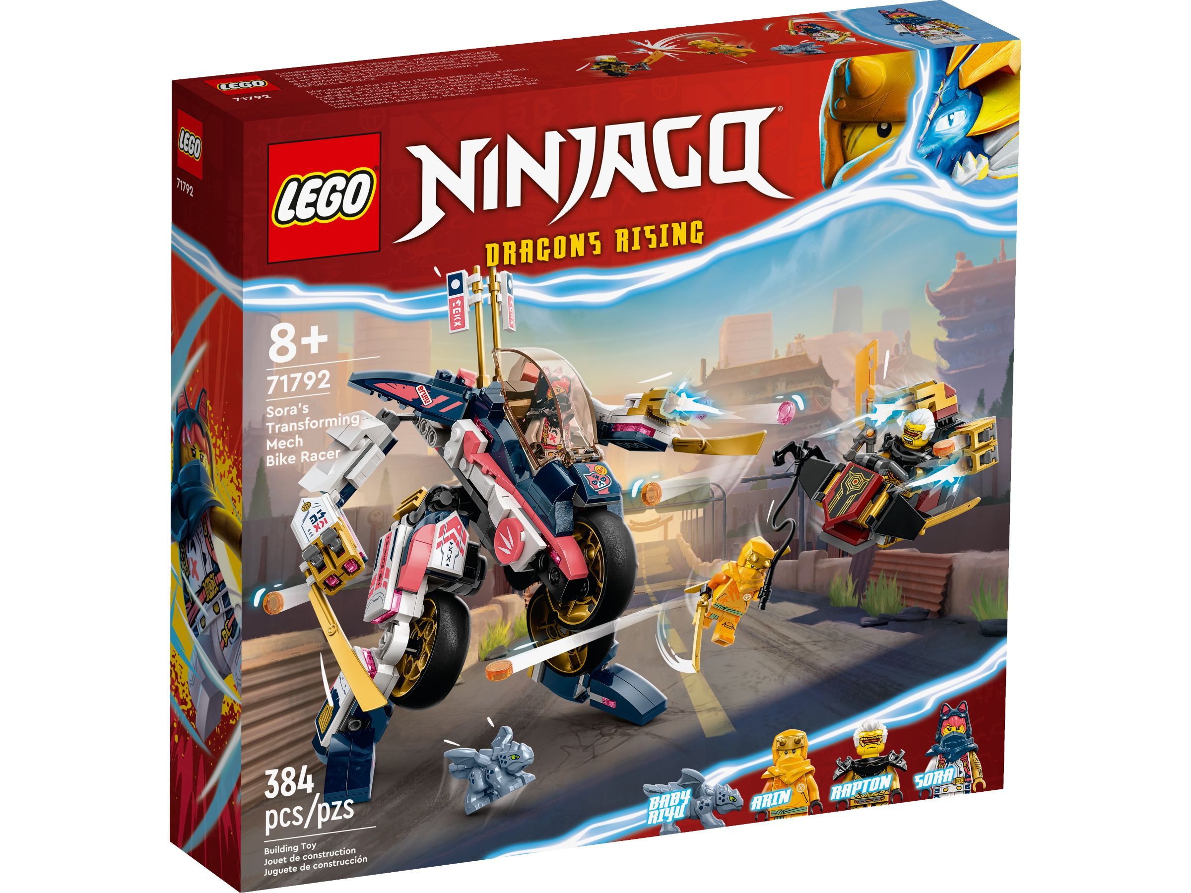 LEGO® LEGO® Ninjago 71792 Soras Mech-Bike Konstruktionsspielsteine, (384 St)