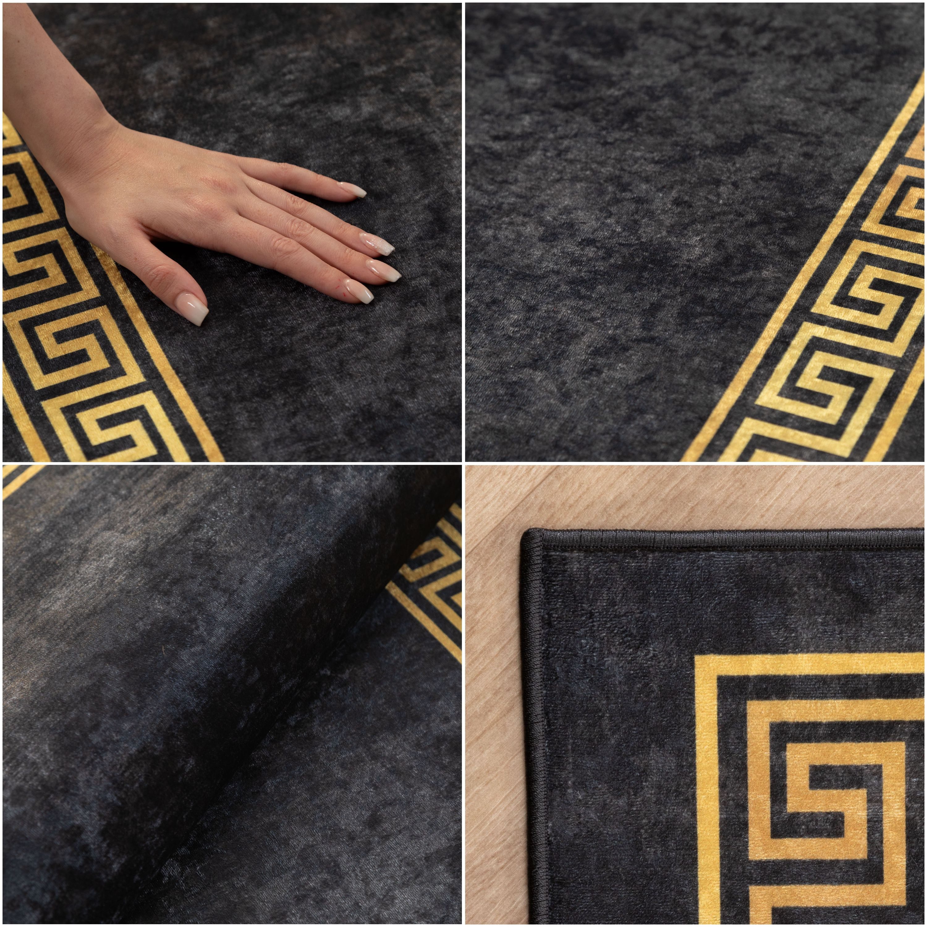 SIMPEX24 Designteppich Mäander Design, Rechteckig, Höhe: 7 mm, Waschbarer T günstig online kaufen