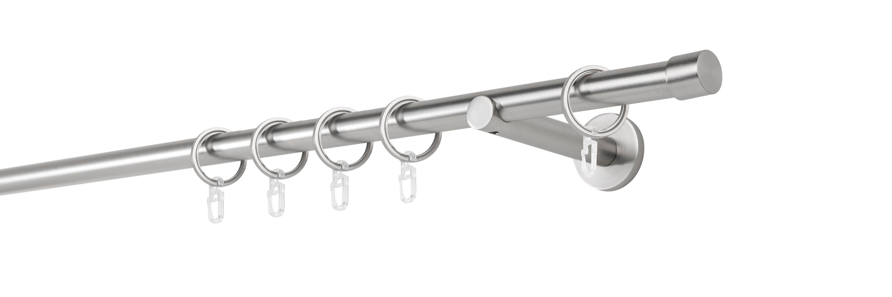 ondeco Gardinenstange Rundrohr Wandabstand 12cm Kappe, günstig online kaufen