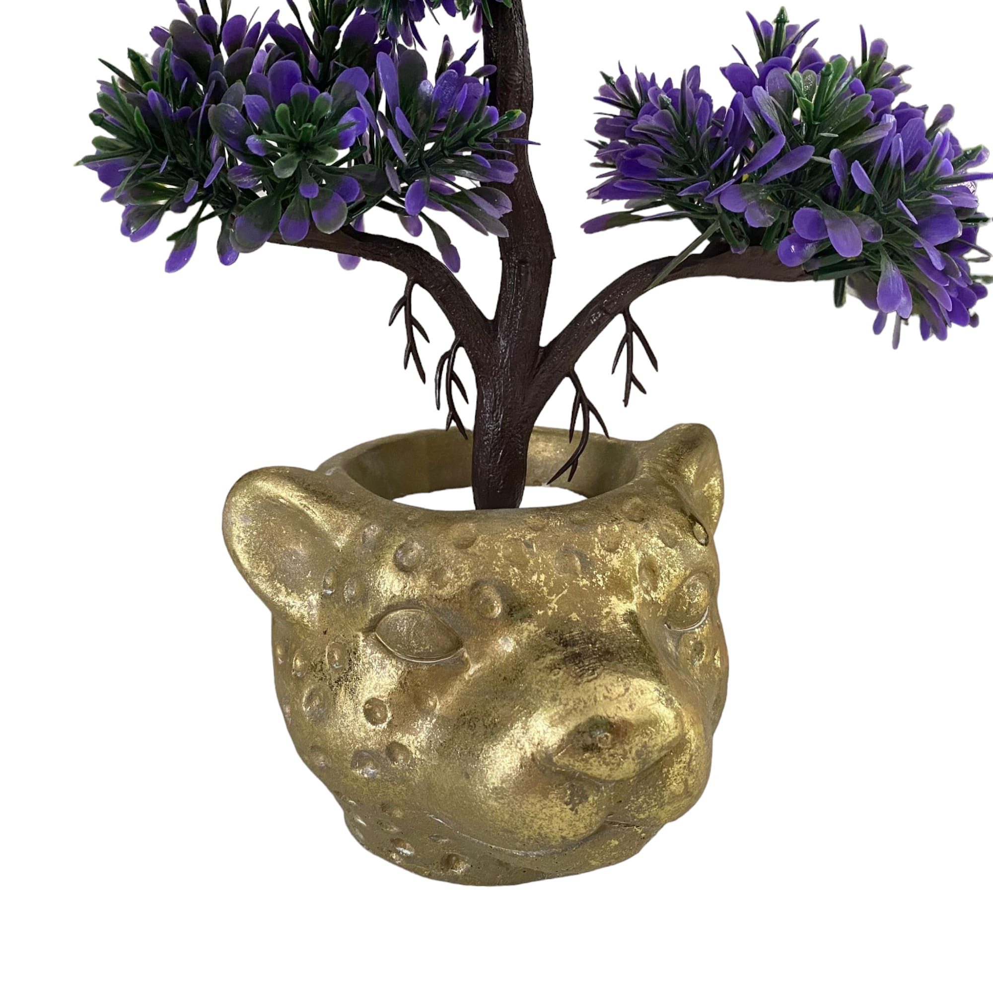 Aspinaworld Blumentopf Leopard Figur Blumentopf Übertopf 10 cm, Deko Topf