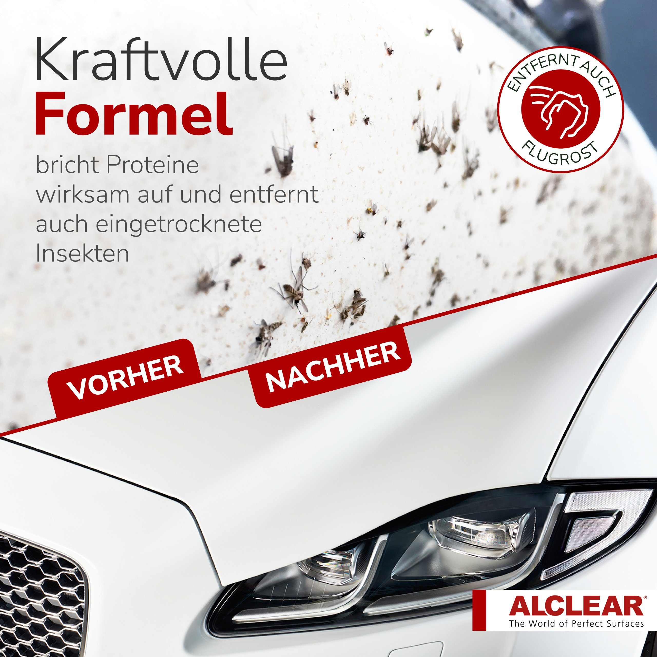 ALCLEAR 721IX Insektenentferner Auto Reiniger Autopflege, Motorrad Reiniger 1L Auto-Reinigungsmittel