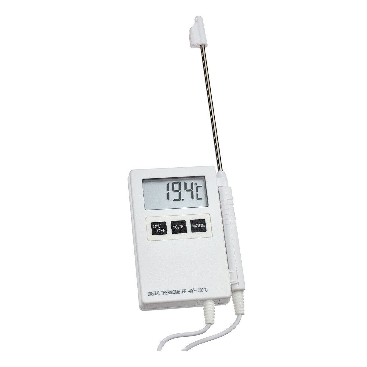 TFA Dostmann Raumthermometer Profi Digitalthermometer P200 mit Einstichfühler, HACCP konform und strahlwassergeschützt