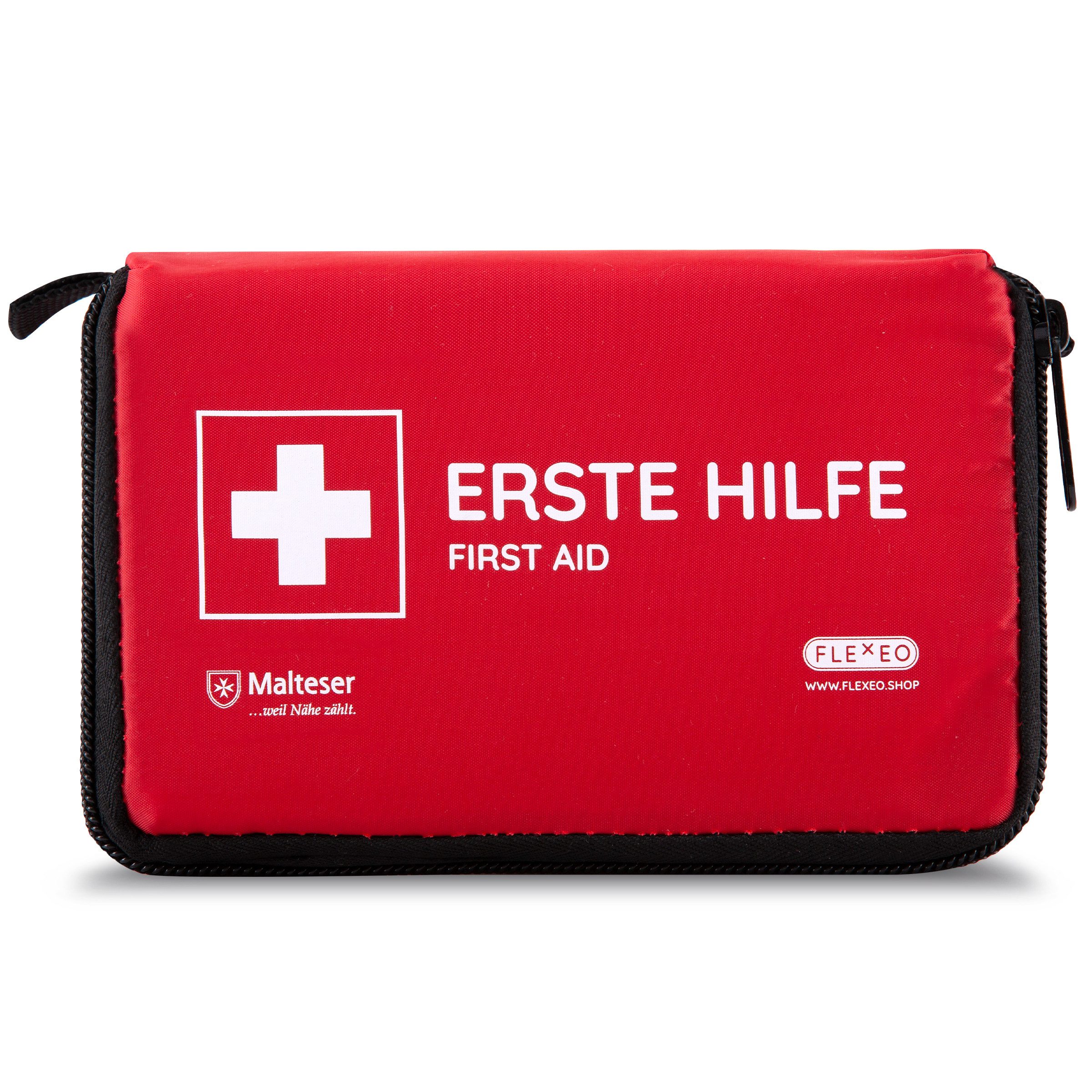 FLEXEO Erste-Hilfe-Set "Essential", (1 St), kleines Notfallset für jede Tasche, 29-teilig
