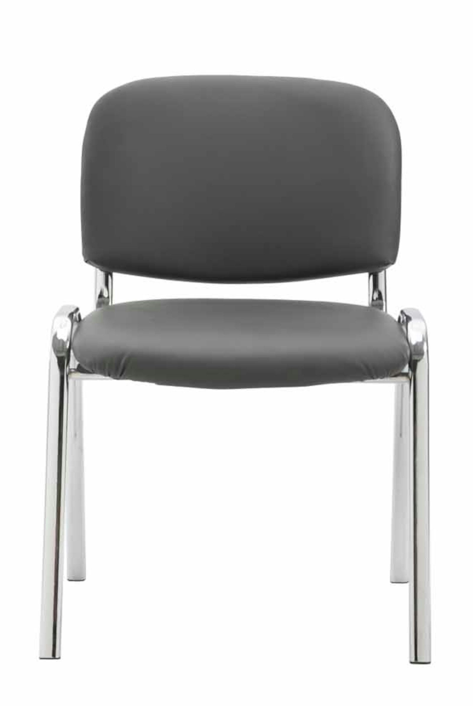 CLP Besucherstuhl Ken Chrom Kunstleder (4er Set), Gepolsterter Sitz