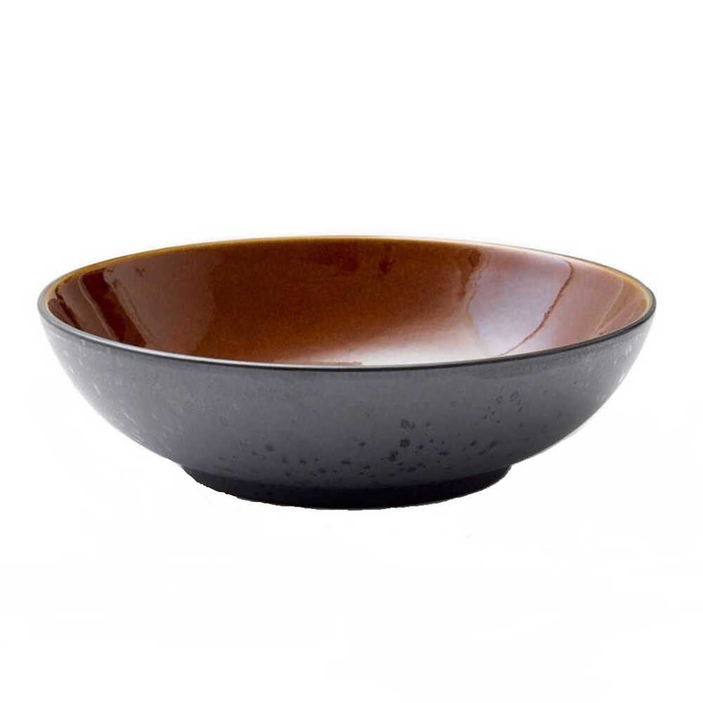 Bitz Salatschüssel Gastro black / amber, Steinzeug, d: 24 cm / h: 6 cm