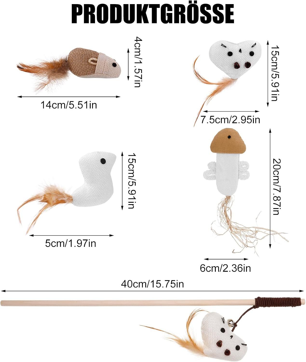 Beaface Tier-Beschäftigungsspielzeug 4 Stück Katzenspielzeug Katze Spielzeu günstig online kaufen