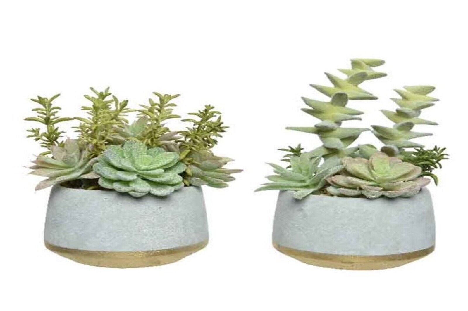 Kunstpflanze Kunst Sukkulente im Betontopf Dekopflanze Stückpreis H 21,5 cm
