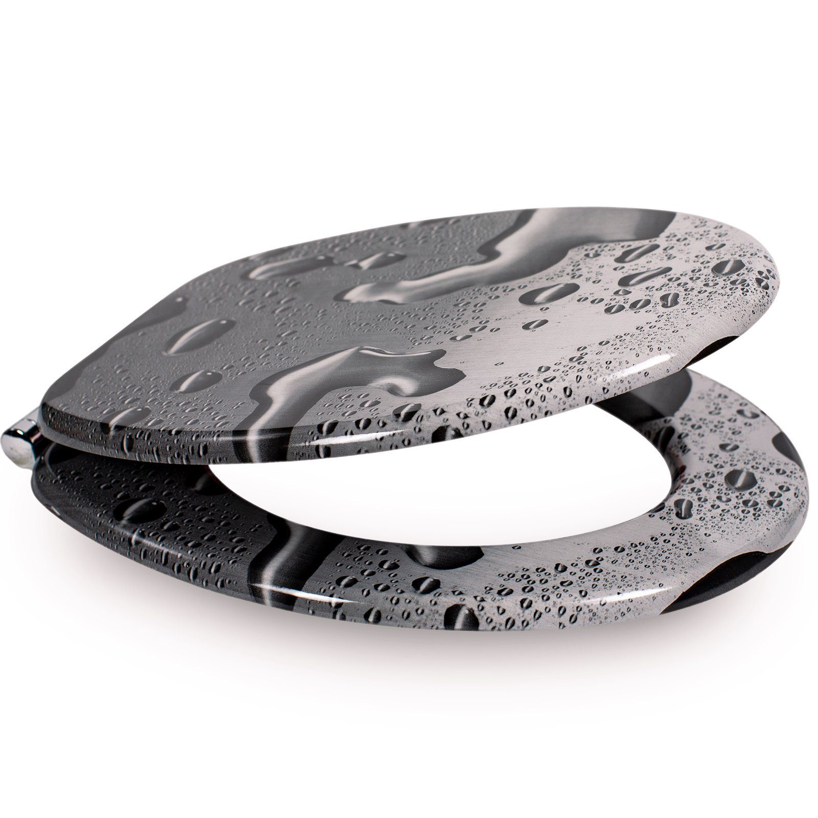 Sanfino WC-Sitz "Grey Splash“ Premium Toilettendeckel günstig online kaufen