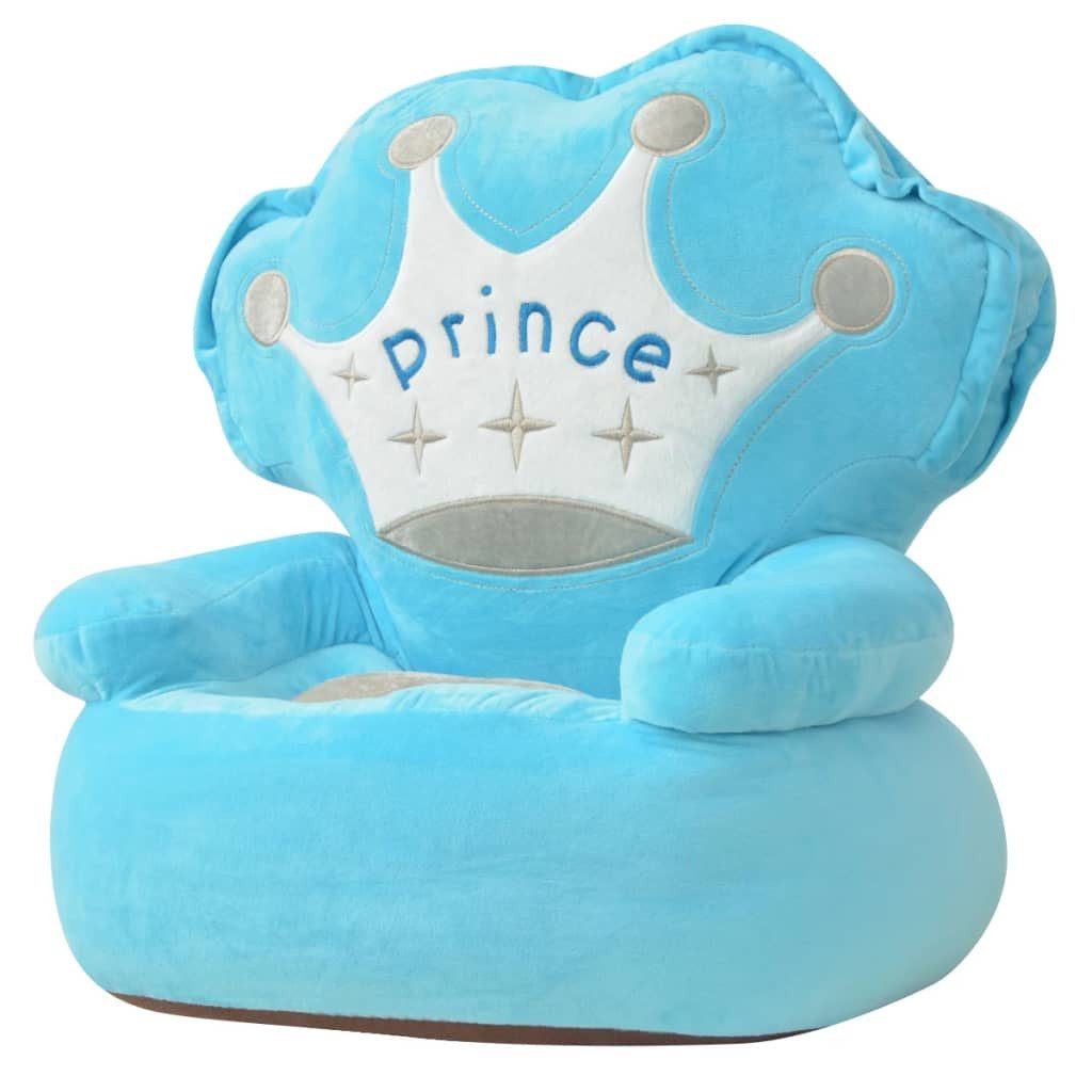 vidaXL Sessel, Plüsch-Kindersessel Prinz Blau