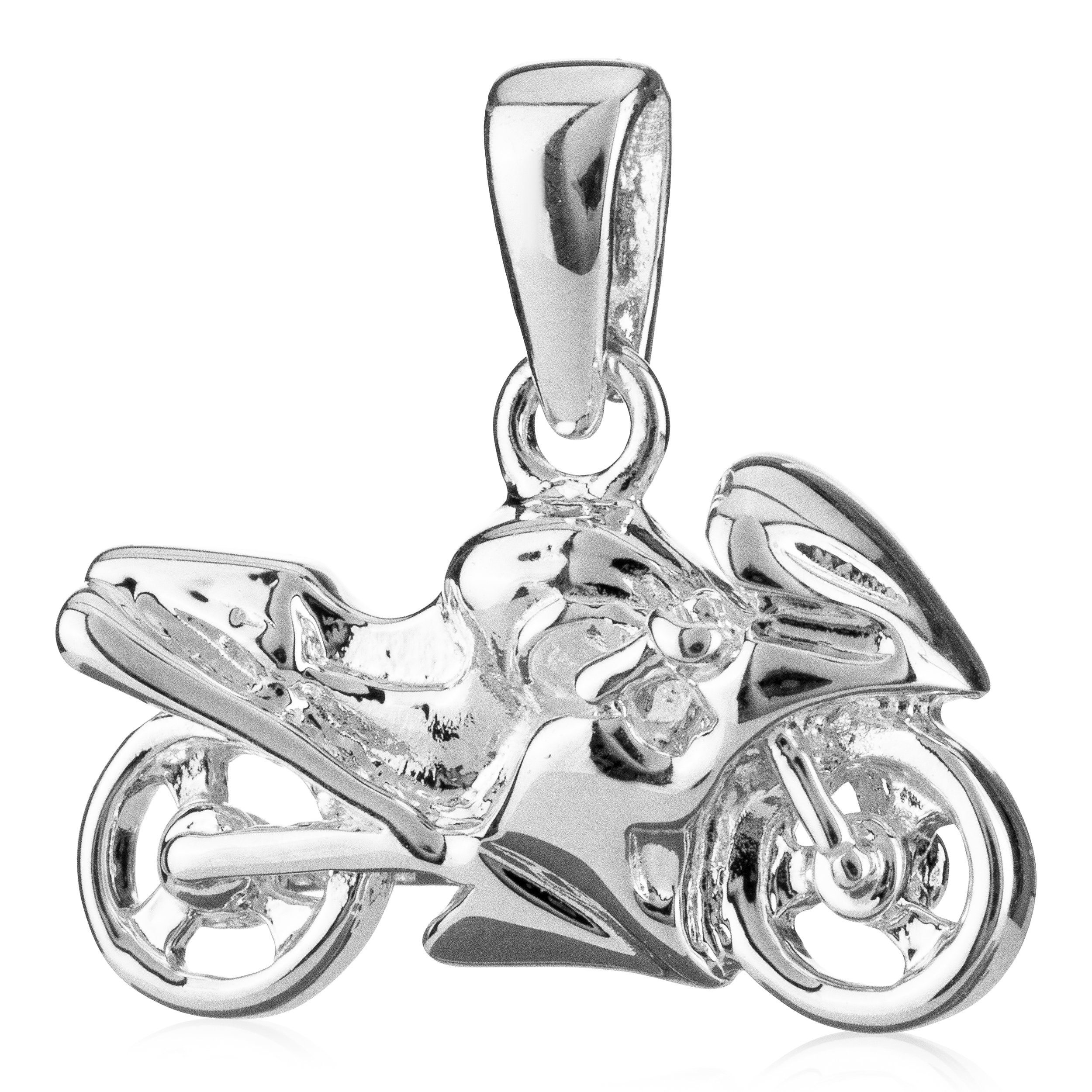 NKlaus Kettenanhänger Motorrad 19x11mm 925 Herren K Amulett Biker Silber