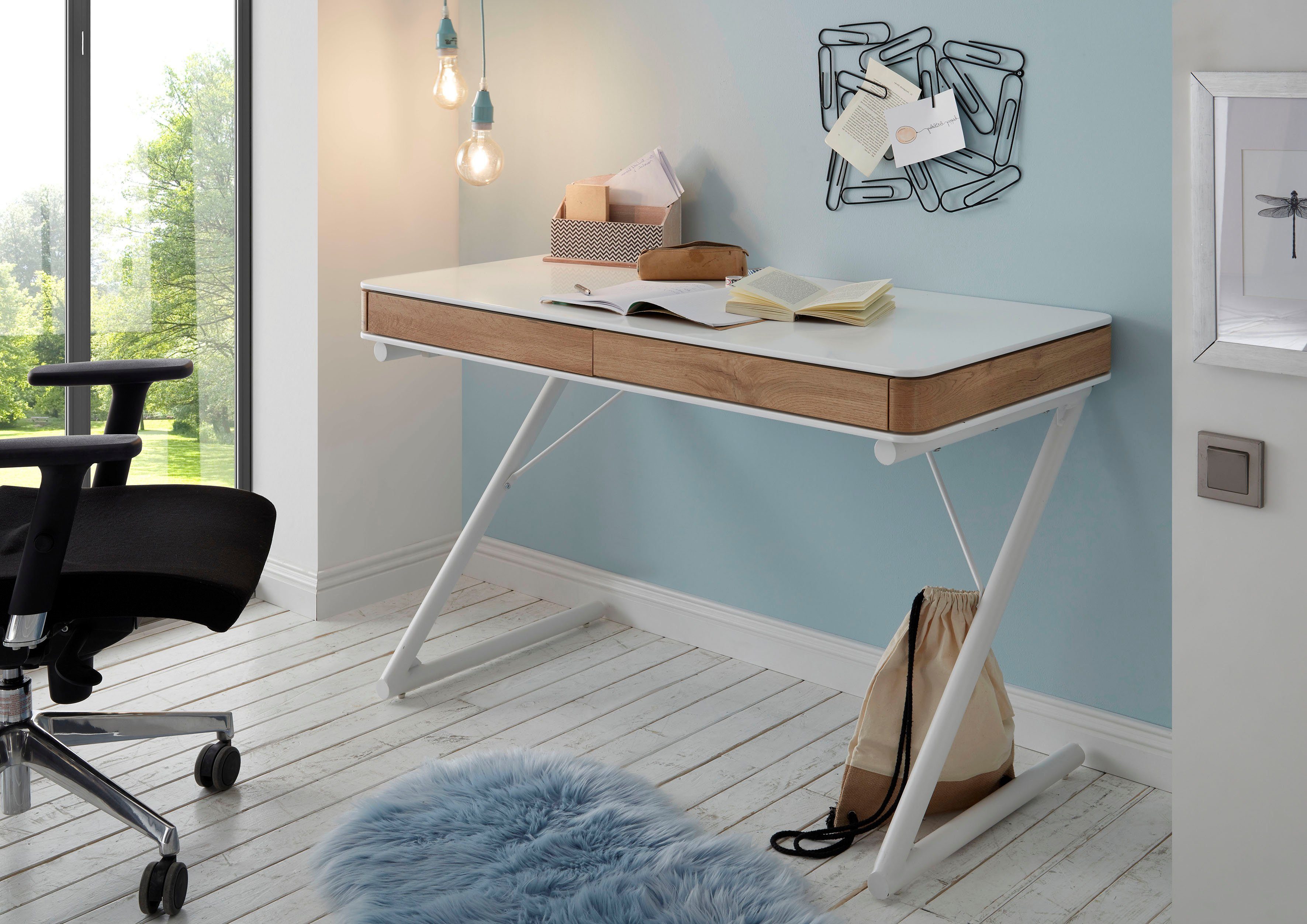 MCA furniture Schreibtisch Bukarest, weiß matt günstig online kaufen