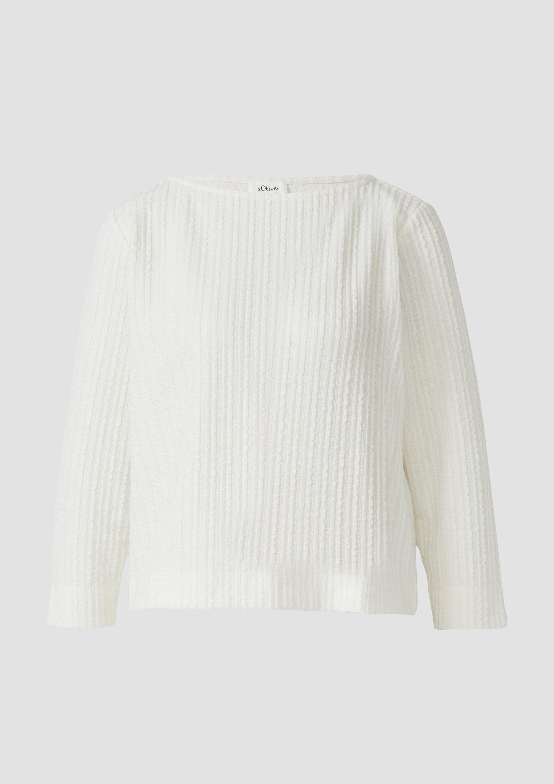 s.Oliver 3/4-Arm-Shirt T-Shirt Strukturiertes Shirt mit verkürztem Ärmel günstig online kaufen