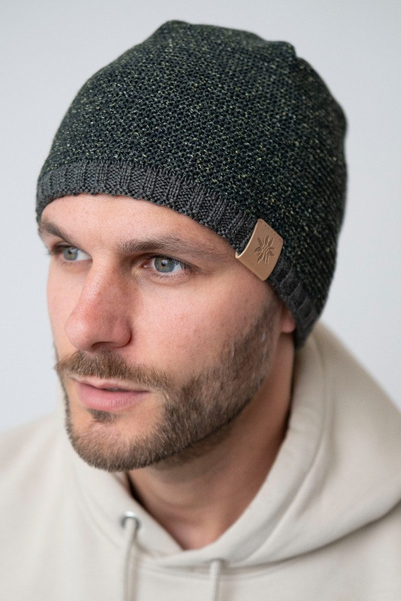 Bavarian Caps Strickmütze Beanie - TRACHTEN-HAUM - dunkelgrün