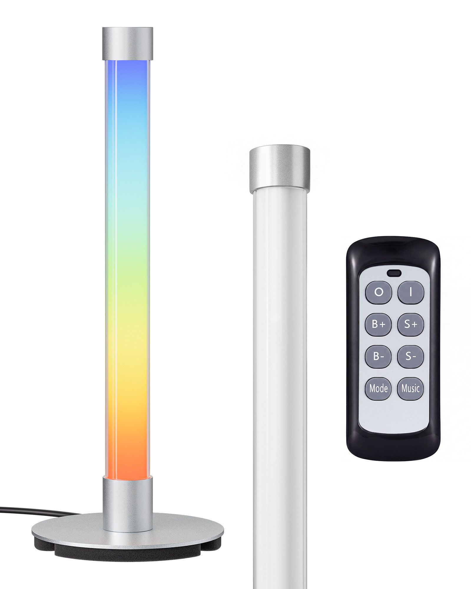 EDISHINE LED Nachttischlampe EDISHINE LED Tischlampe, RGB & Warmweiß, Musik Sync, mit Fernbedienung, LED fest integriert, 7 RGB‑Modi, 3 Musikmodi, Moderne Ambientebeleuchtung für Gaming