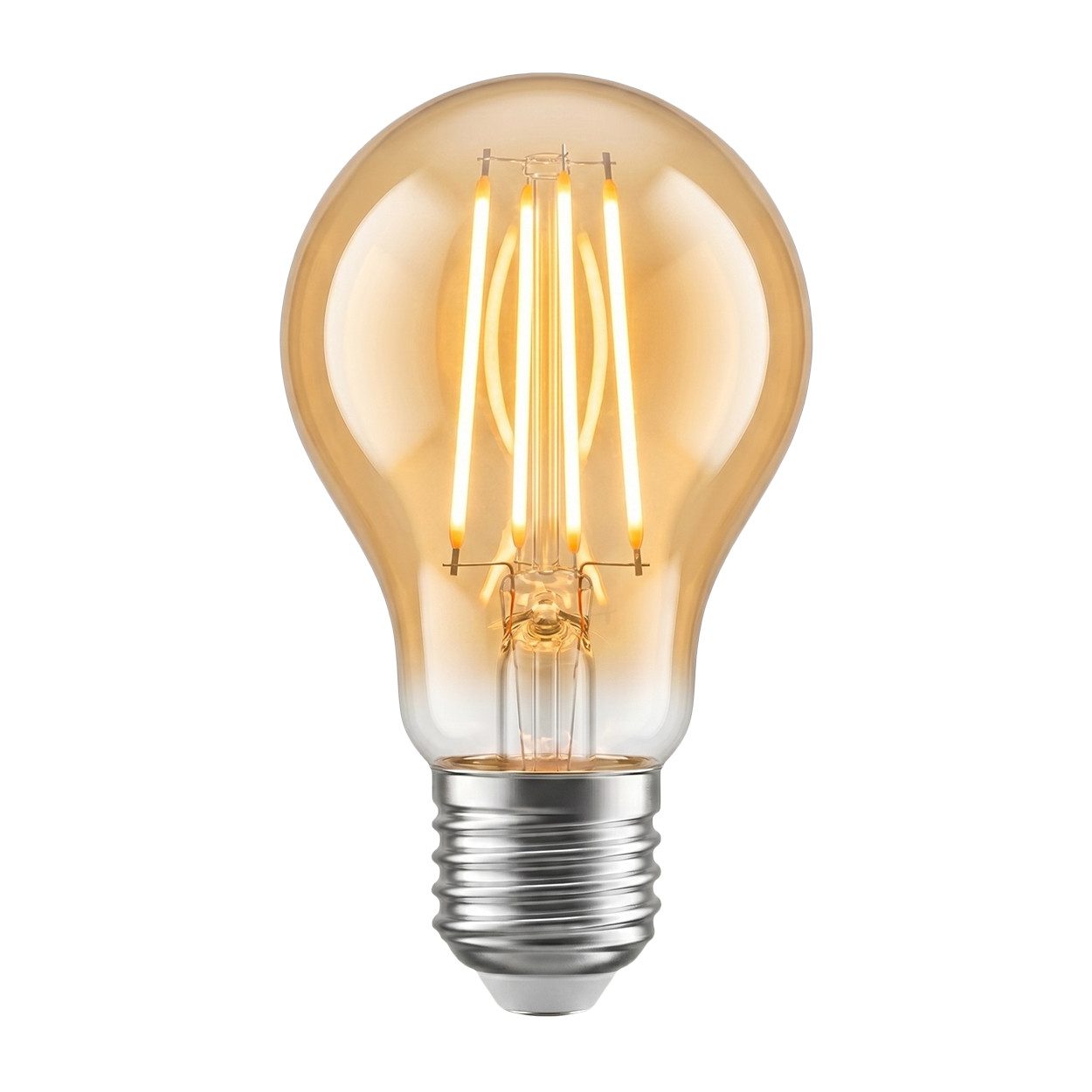 hofstein LED-Leuchtmittel 2er Set Glühbirne Extra Warmweiß dimmbar 7 Watt, E27, 2200 Kelvin, 630 Lumen, Klassisch, Filament, Amber