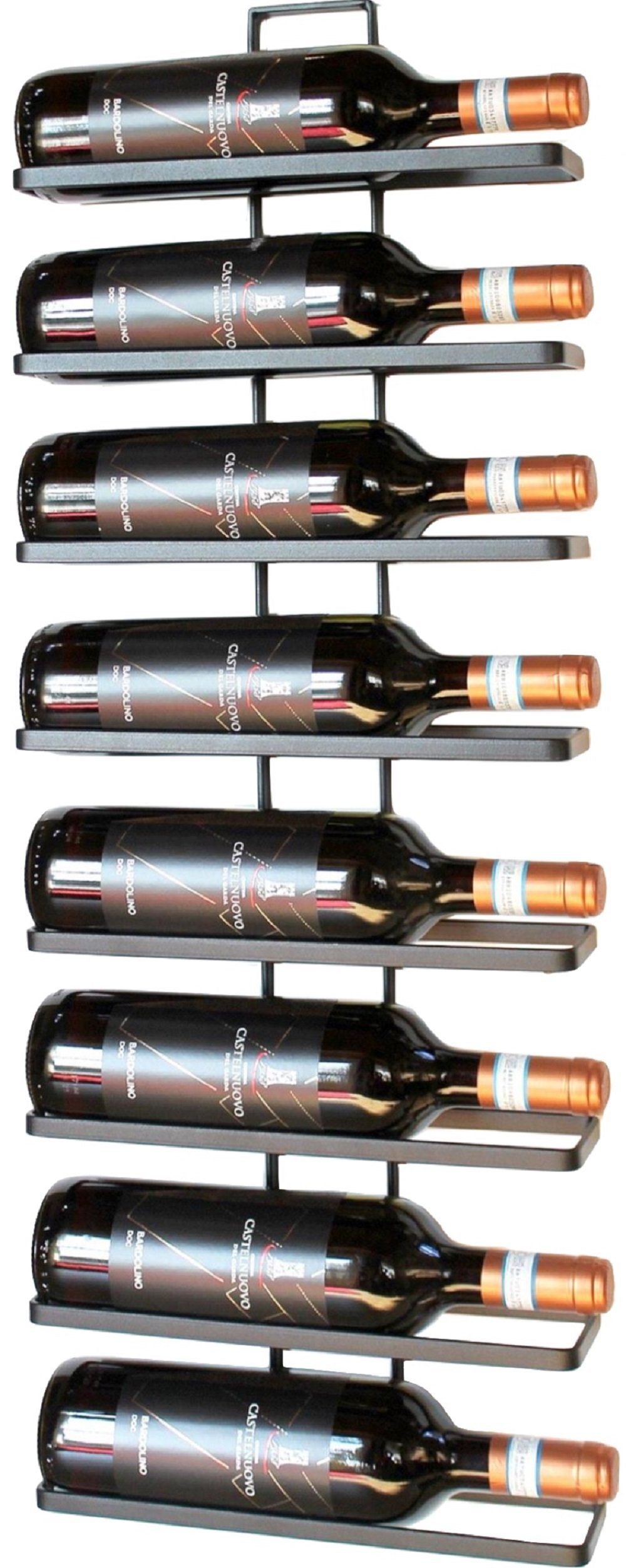 DanDiBo Weinregal 2x Weinregal Metall Schwarz Wand 4-Wine erweiterbar Flaschenregal