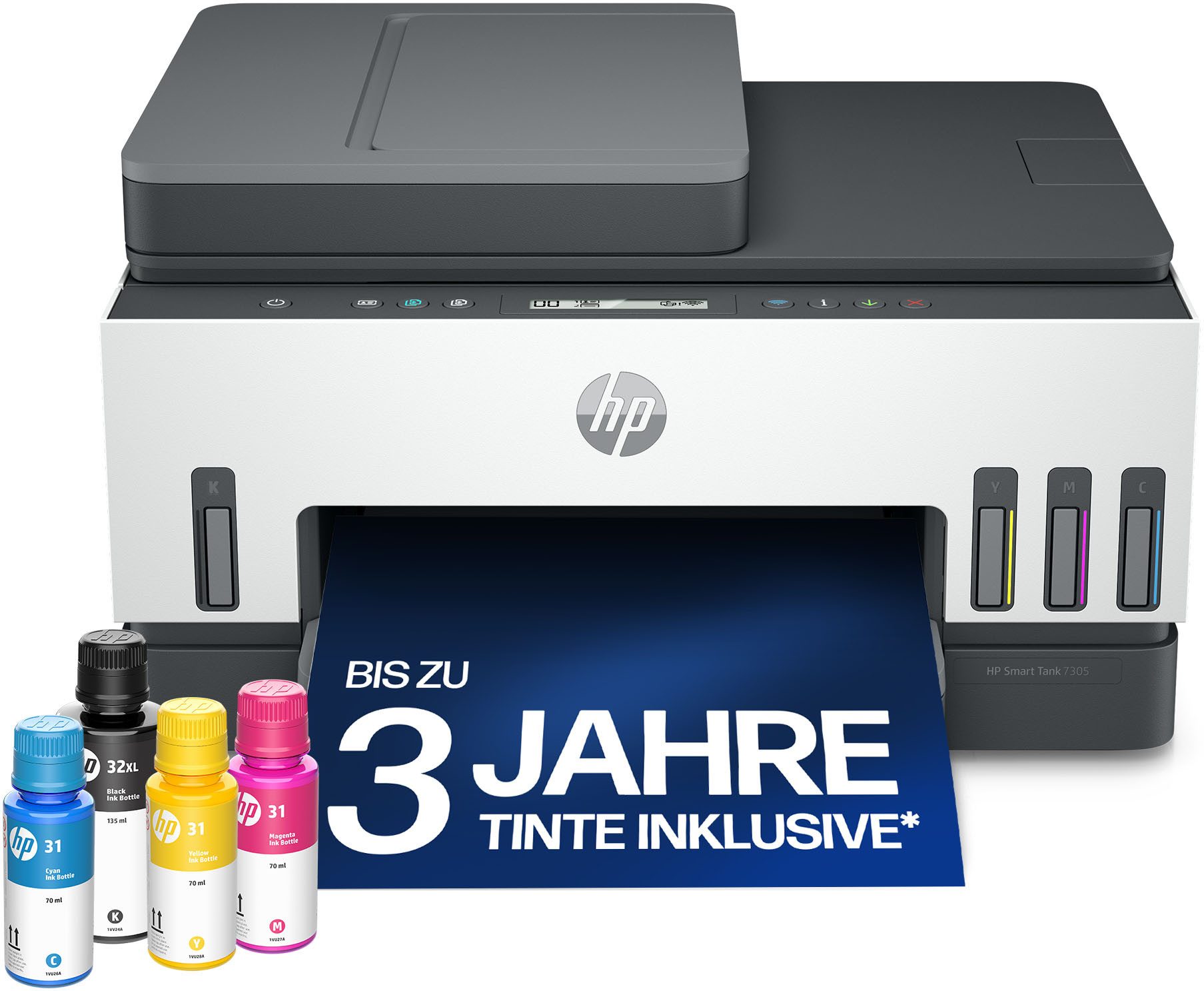 HP Smart Tank 7305 (28B75A) Multifunktionsdrucker, (WLAN (Wi-Fi), Bluetooth, LAN (Ethernet), Wi-Fi Direct, Bis zu 30€ Cashback sichern! Nur bis zum 31.10.2026)
