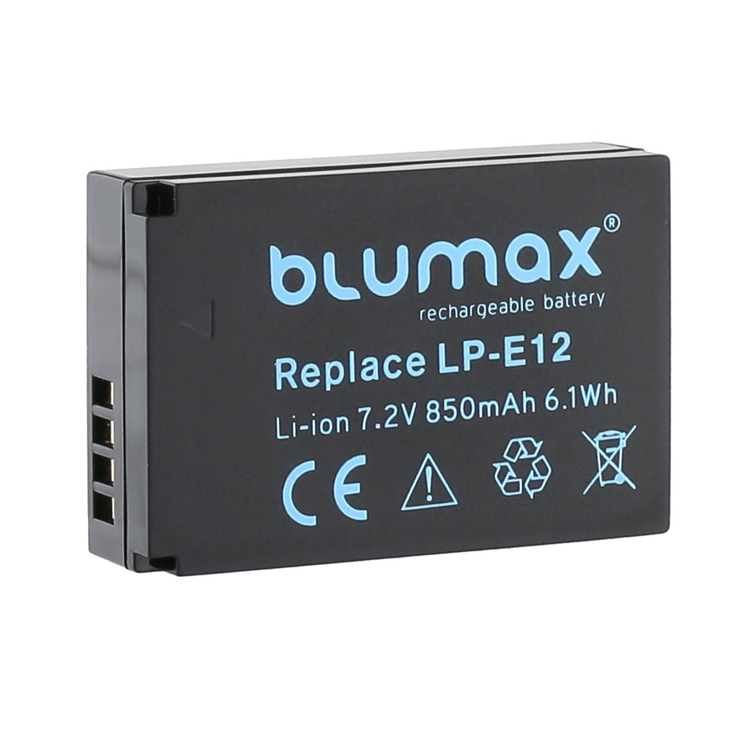 Blumax Akku passend für Canon LP-E12 EOS M200 M100 M50 EOS 100D 850 mAh Kamera-Akku