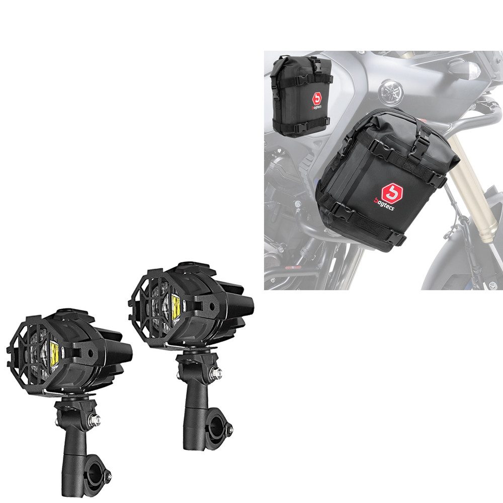Lumitecs Halter LED Nebelscheinwerfer + Set Sturzbügeltaschen K3 wasserdichtPaar