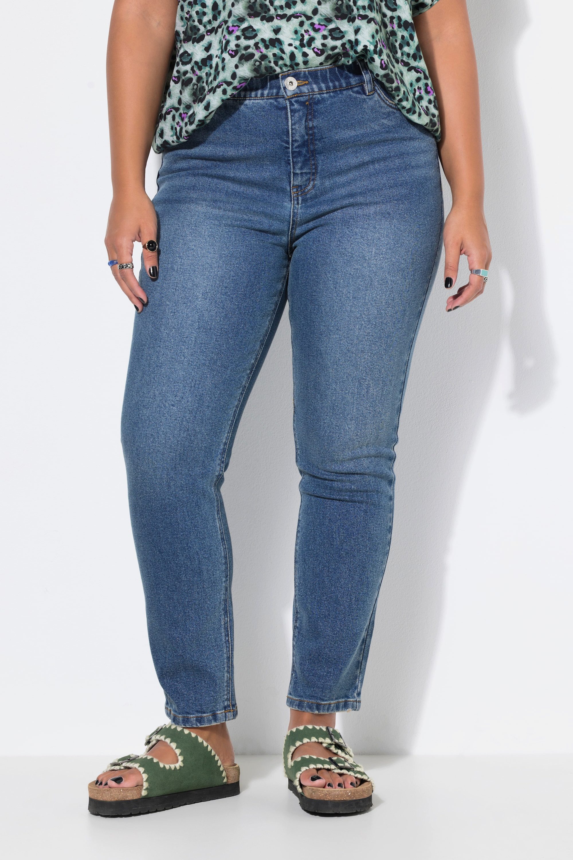 Studio Untold Funktionshose Mom-Jeans 5-Pocket Elastikbund