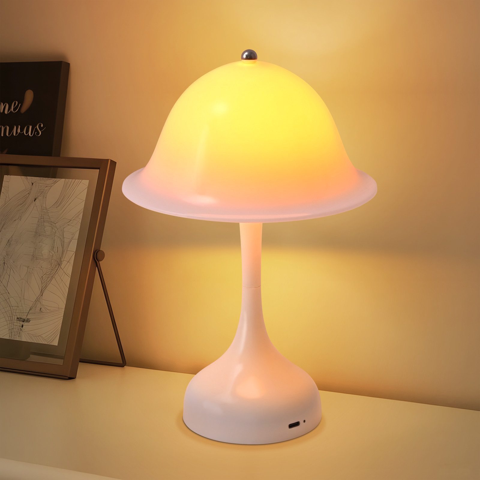 Nettlife LED Tischleuchte Kabelose Nachtlampe 3 Farben dimmbar Touch Rot/Schwarz/Weiß/Blau, Mit Akku Modern für schlafzimmer schreibtische Innenbeleuchtung