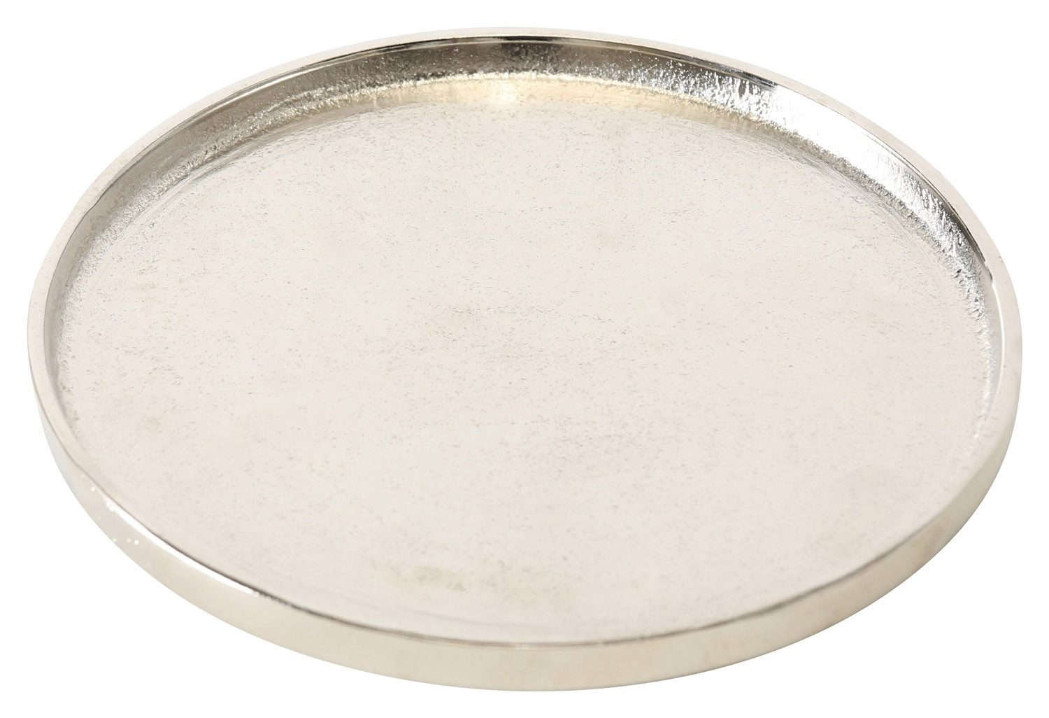 Tablett Deko-Tablett VALOMI, Ø 18 cm, Silbergrau
