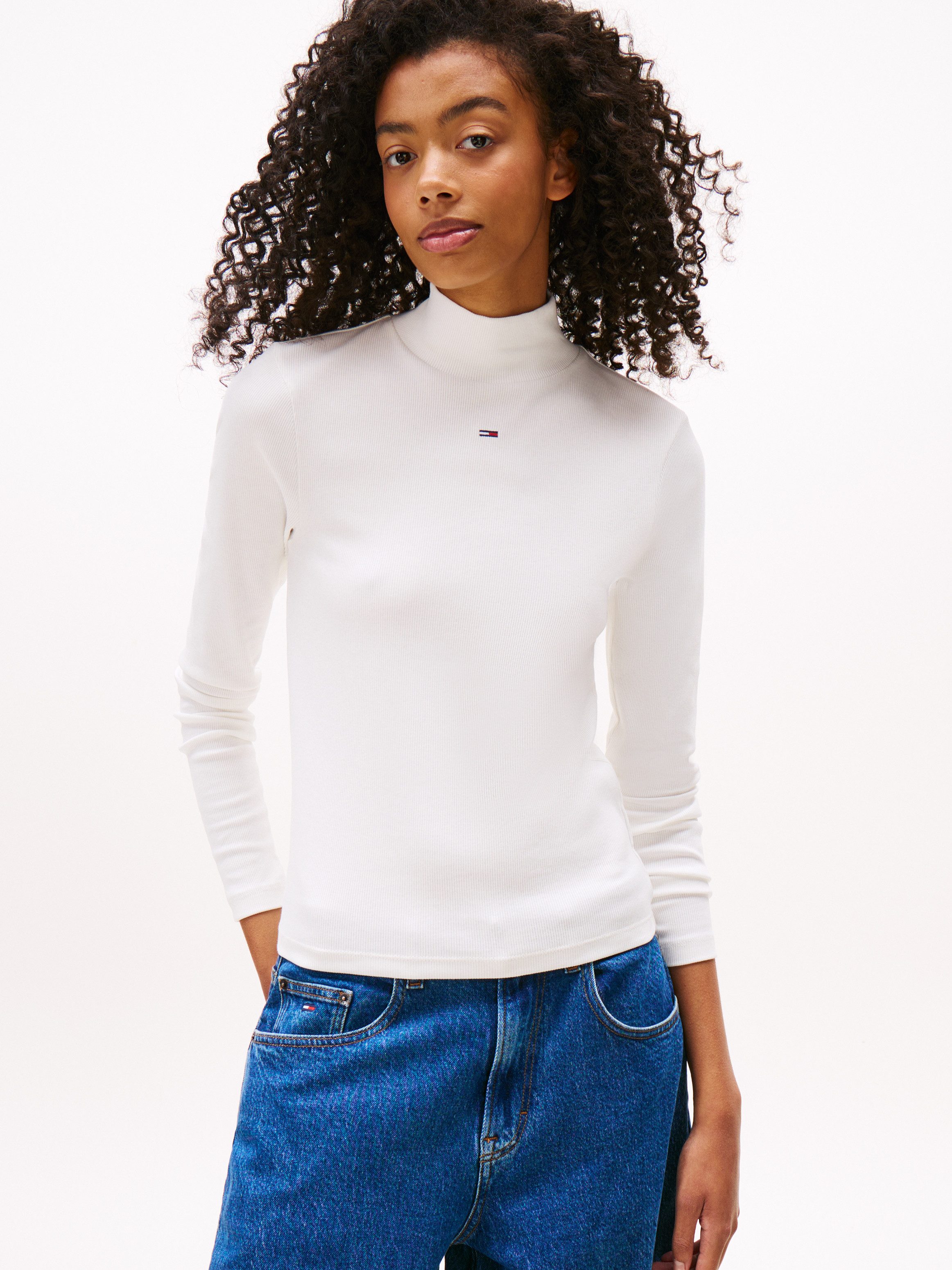 Tommy Jeans Langarmshirt TJW ESSENTIAL MOCK günstig online kaufen