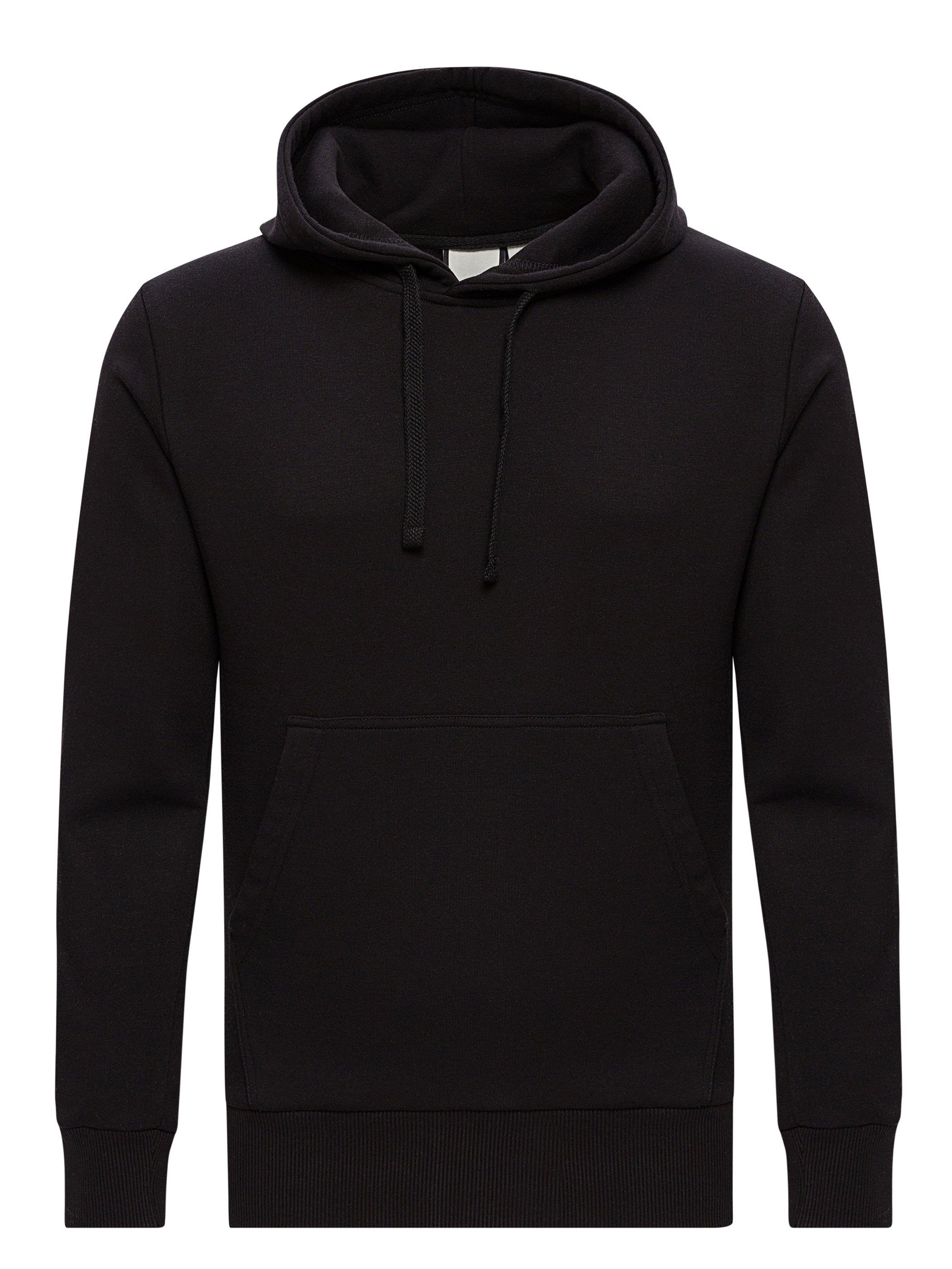 (black Hoodie Schwarz Kapuzenpullover Lion 2R194008) bequemer Kapuzenpullover WOTEGA Sweat