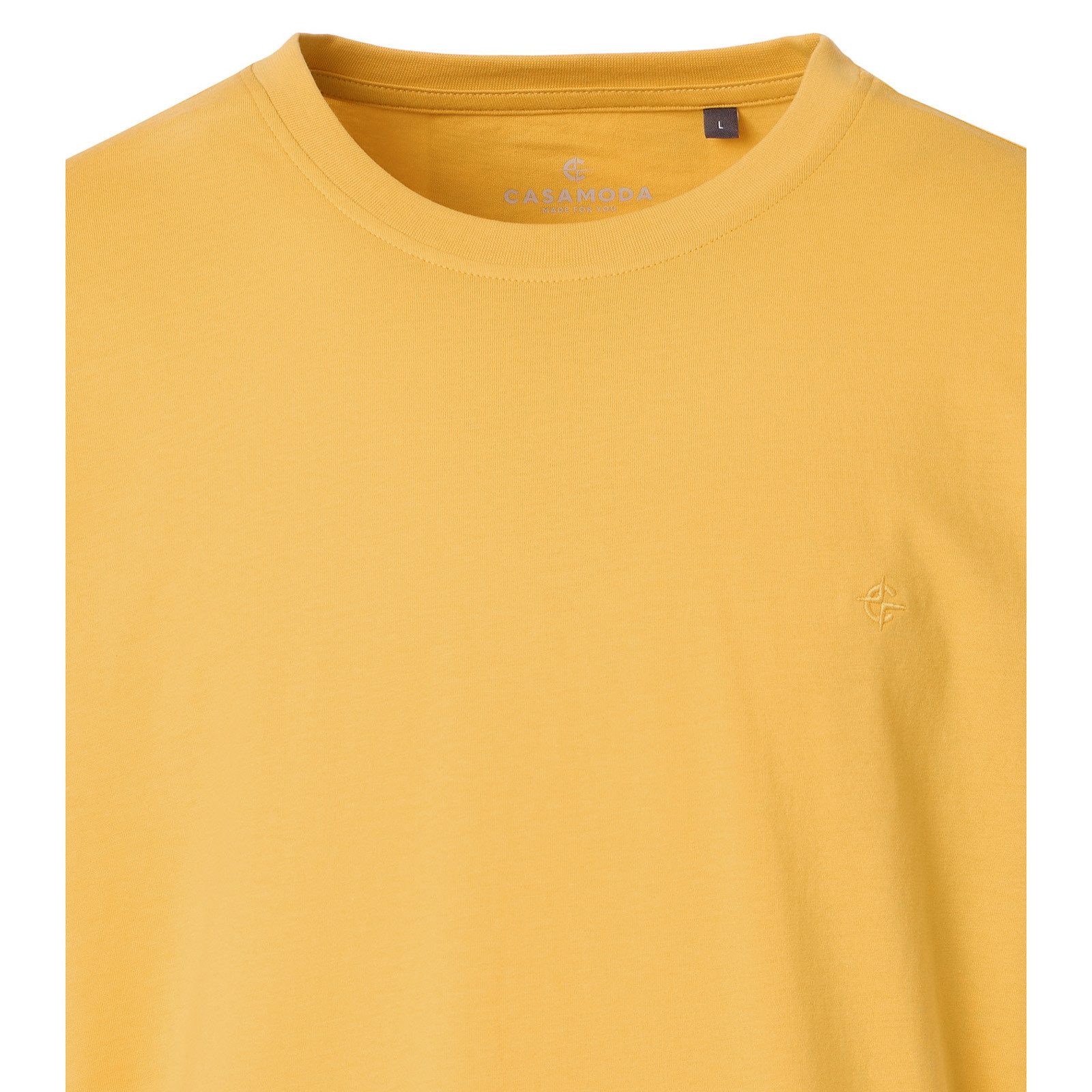 CASAMODA Rundhalsshirt CasaModa Übergrößen Basic T-Shirt gelb