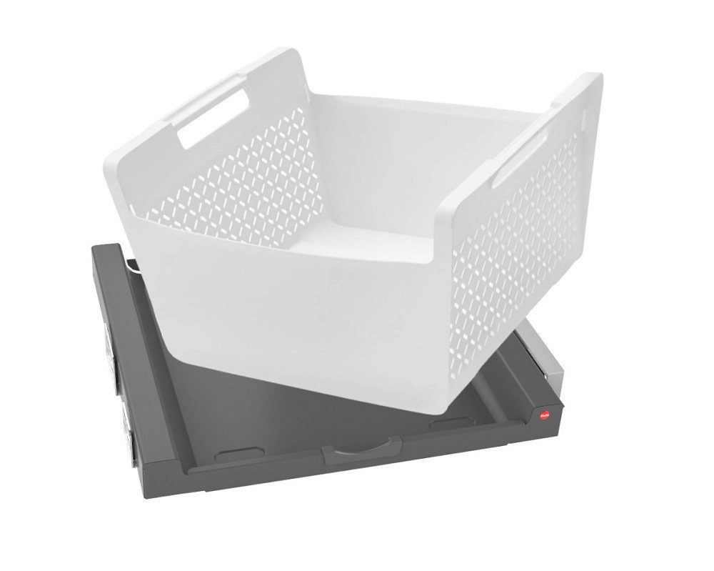 Hailo Wäschekorb Set Universaltablar dkl.grau + Wäschekorb weiß