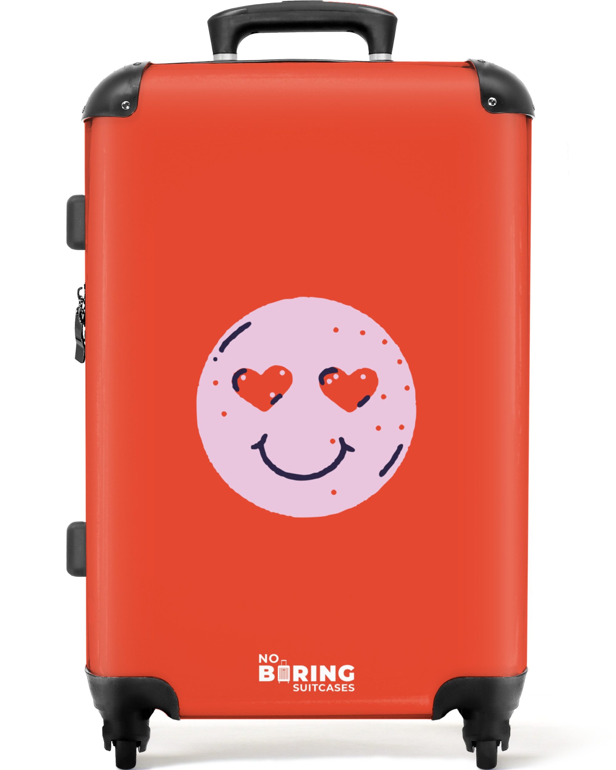 NoBoringSuitcases.com© Hartschalen-Trolley Rotes und rosafarbenes Smiley-Ge günstig online kaufen