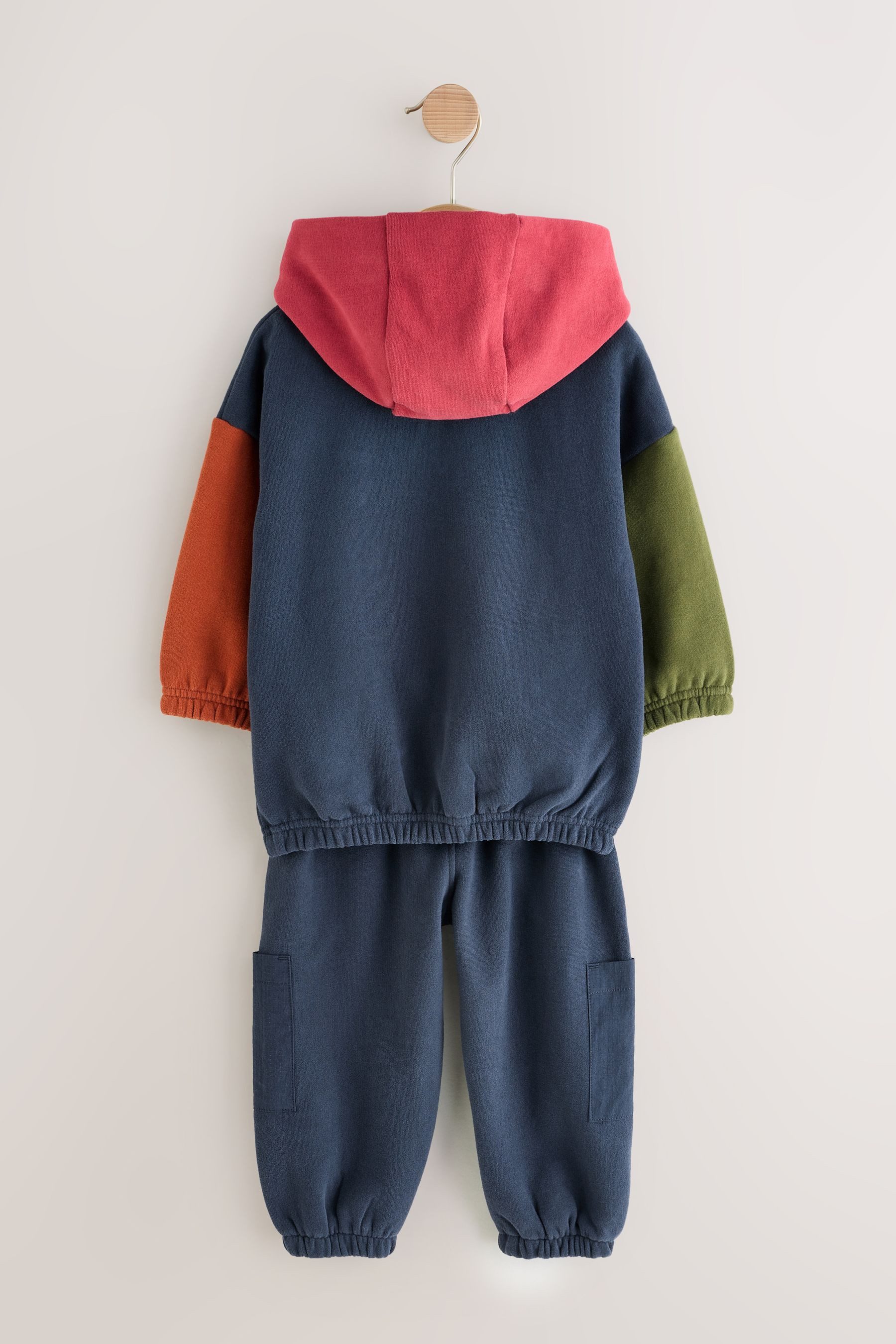 Next Sweatanzug Blockfarben-Kapuzensweatshirt und Jogginghose (2-tlg) – Bild 2 von 5