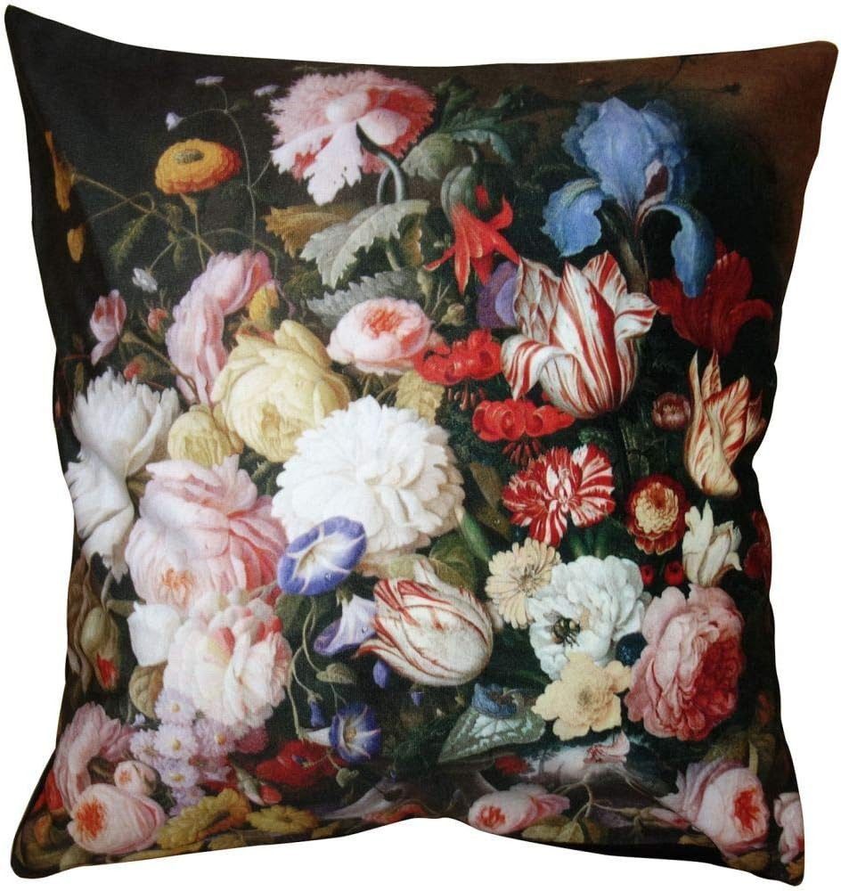 Clayre & Eef Kissenbezug Kissenbezug Blumen Floral Vintage 45x45 cm Landhausstil, Dekorativer Kissenbezug