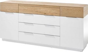 MCA furniture Sideboard Dubai, weiß Matt mit Absetzungen in Eiche